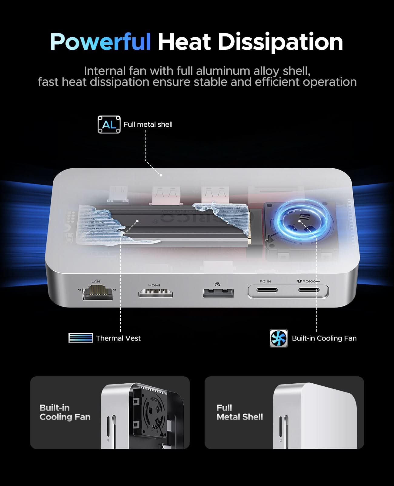 ORICO SJ10 DockDrive 10-in-1 Docking Station with Bulit in SSD - Orico