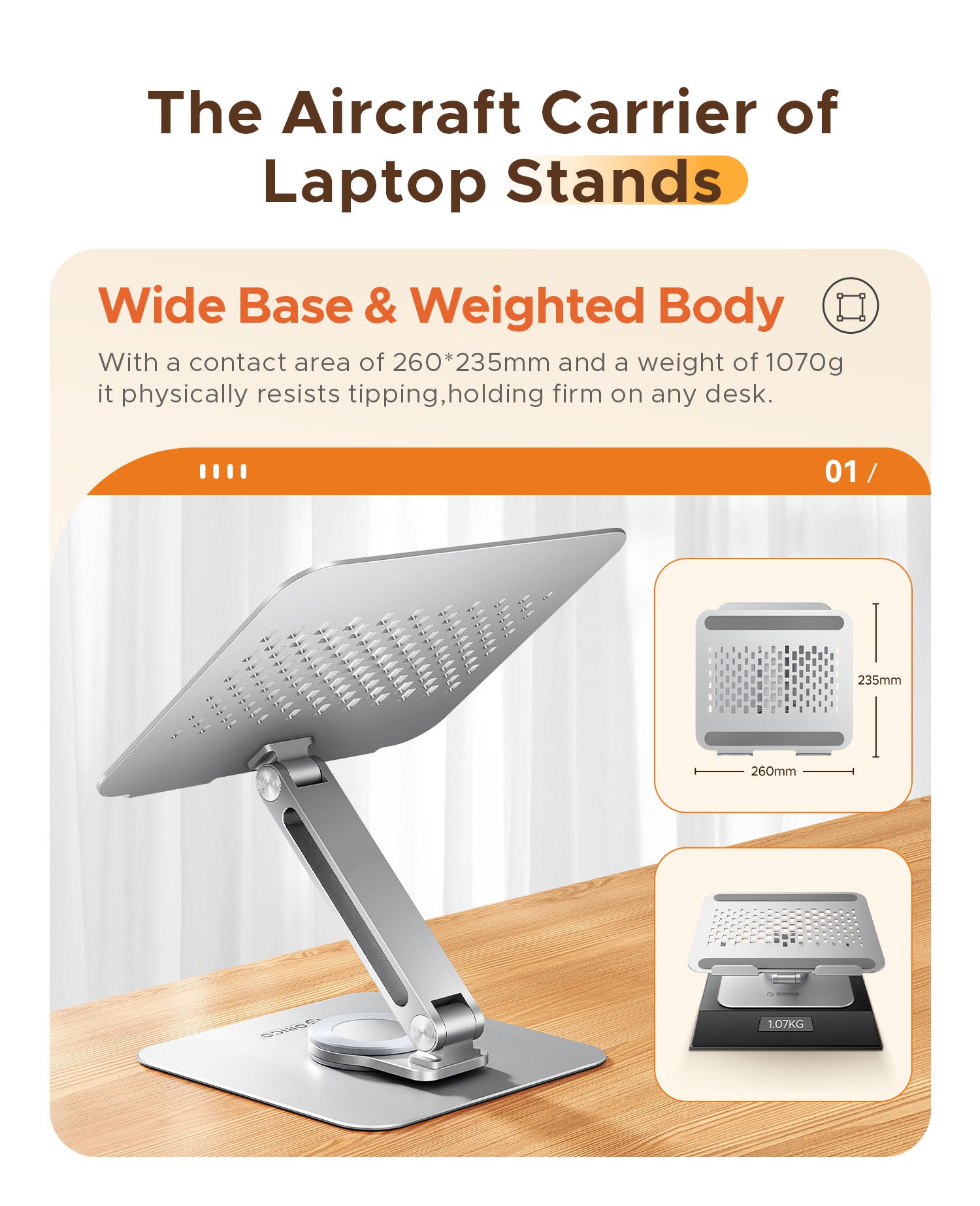 ORICO ST10 360° Rotating Foldable Laptop Stand