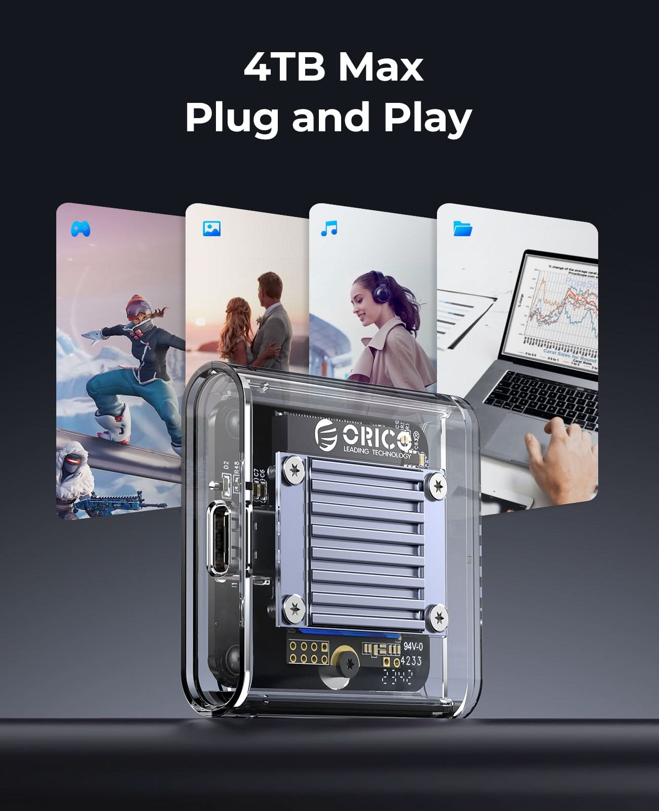 ORICO Transparent 10Gbps M.2 2230 SSD Enclosure - Orico