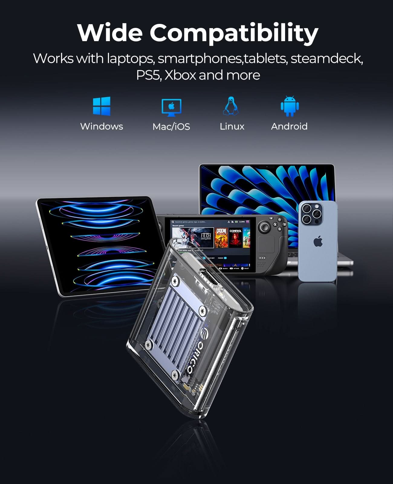 ORICO Transparent 10Gbps M.2 2230 SSD Enclosure - Orico