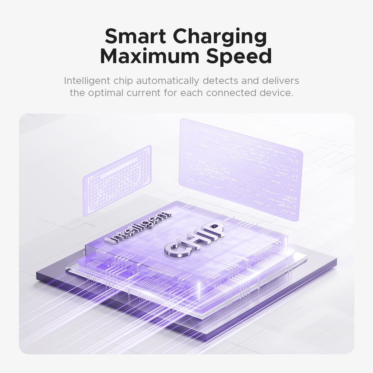 ORICO Smart Charging Power Strip with Intelligent Chip, Auto-Detect Optimal Current for Fast Charging All Connected Devices