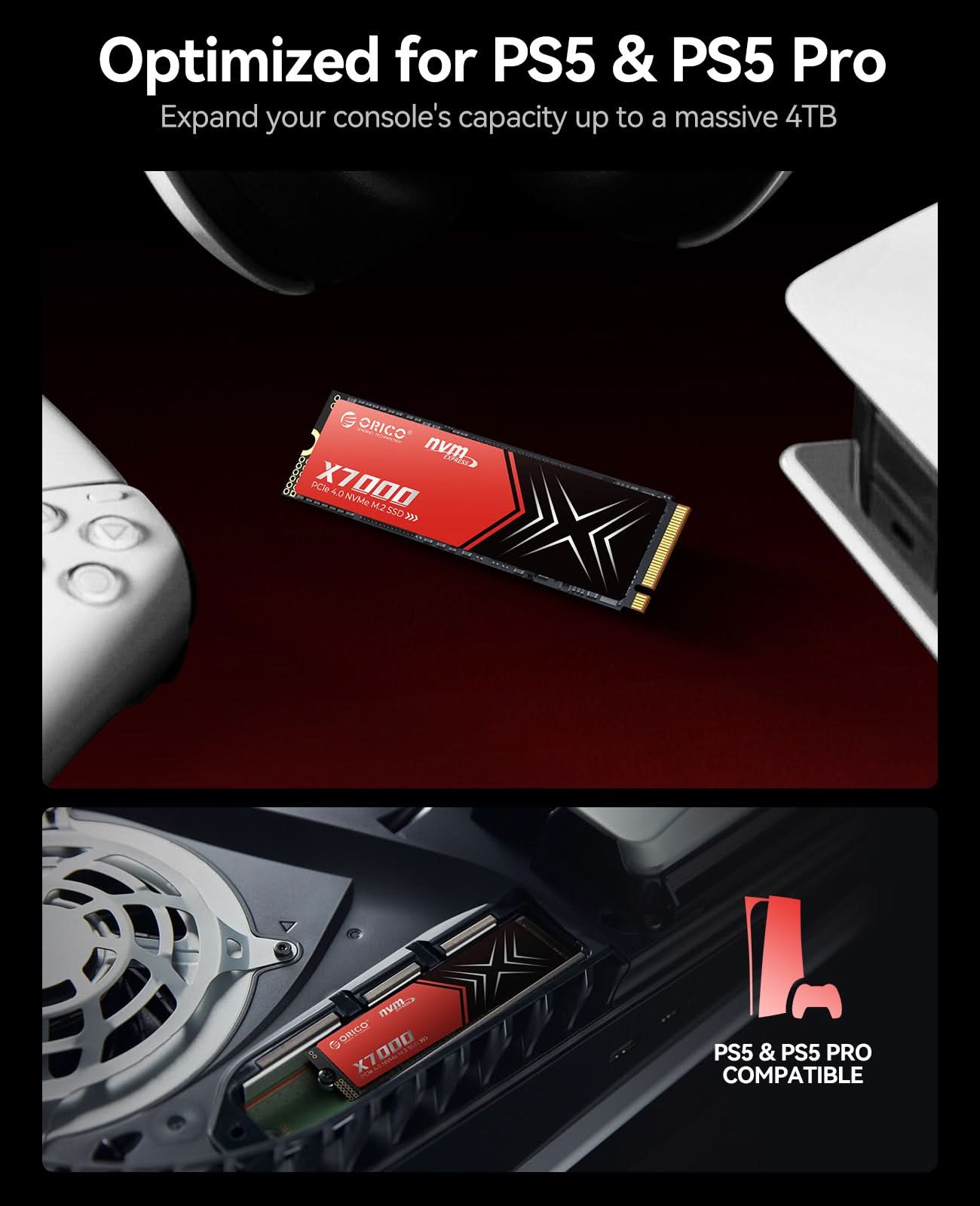 OIRCO X7000 PCle 4.0 NVMe M.2 Gaming SSD - Orico