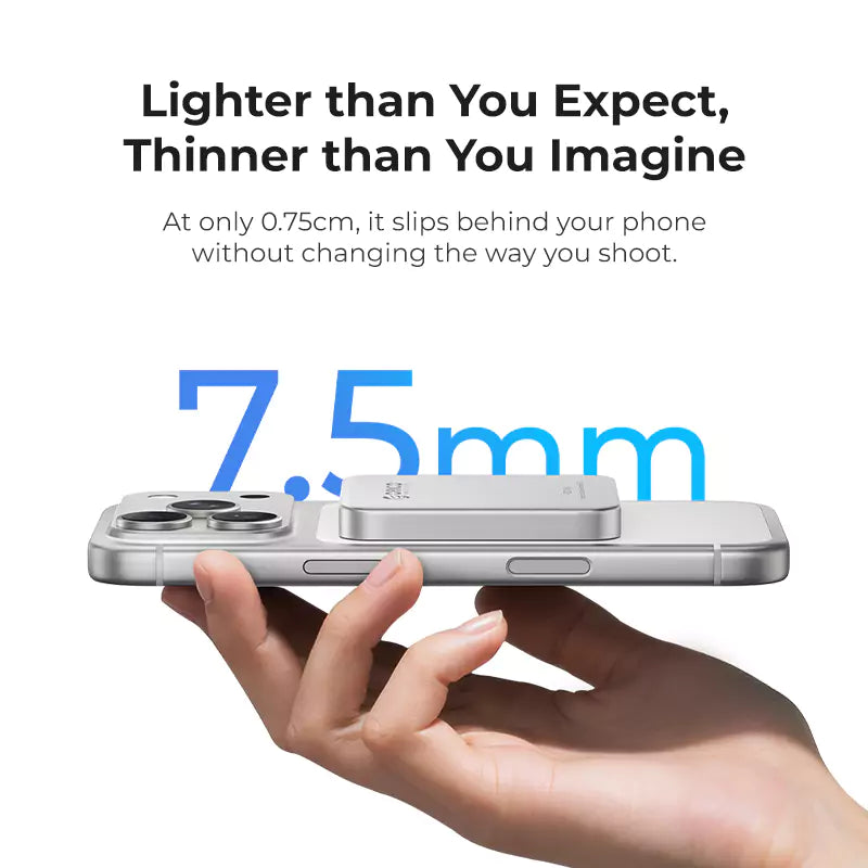 ORICO K20Mini portable SSD held in hand, showing its 7.5mm thin and lightweight design for creators