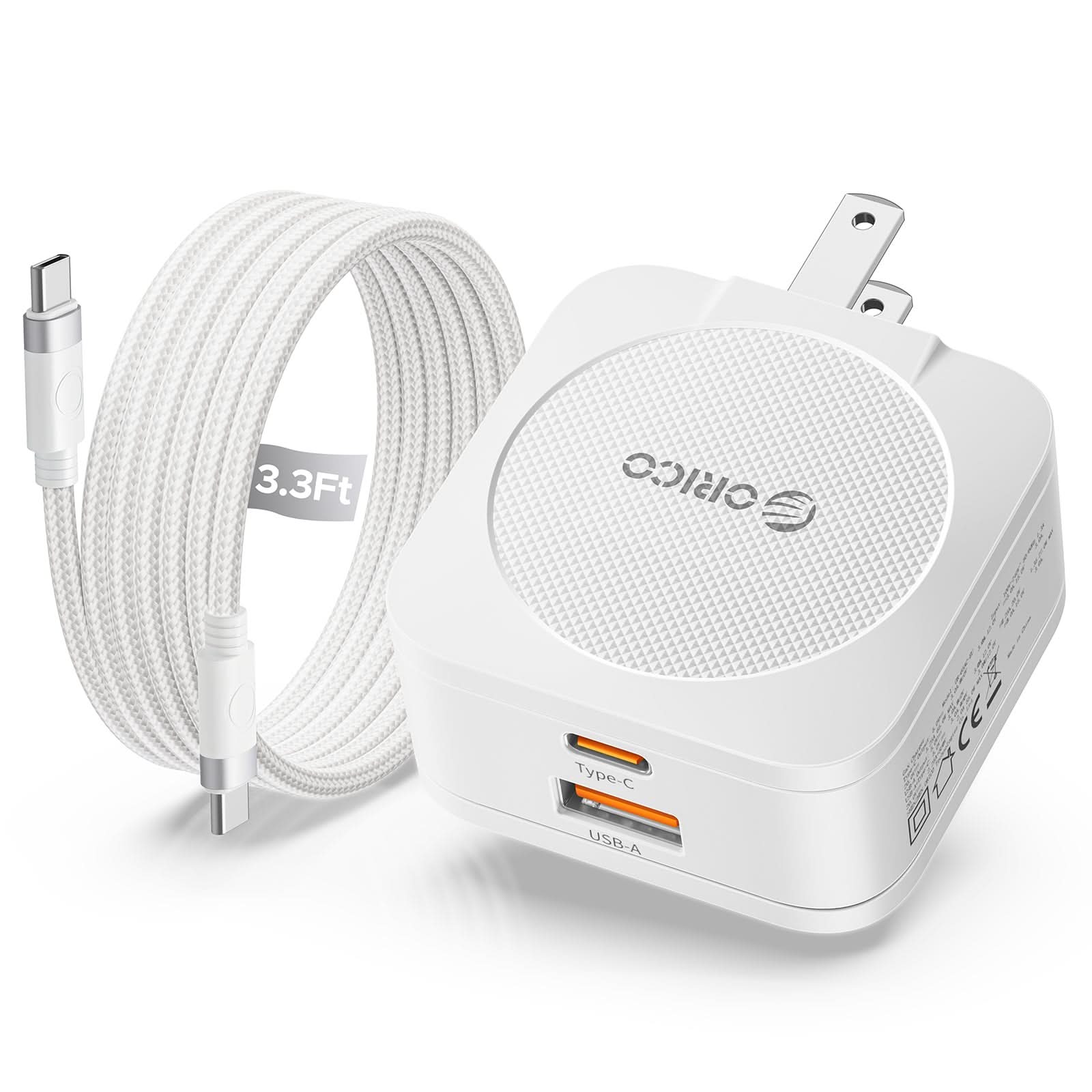 Foldable GaN 65W Charger Set Dual PD 3.0 Port