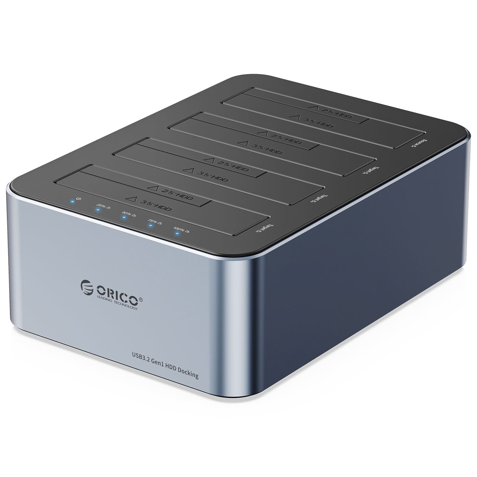 ORICO 4-Bay Aluminum Typp-C SATA HDD/SSD Duplicator, Offline Clone Hard Drive Docking Station - Orico