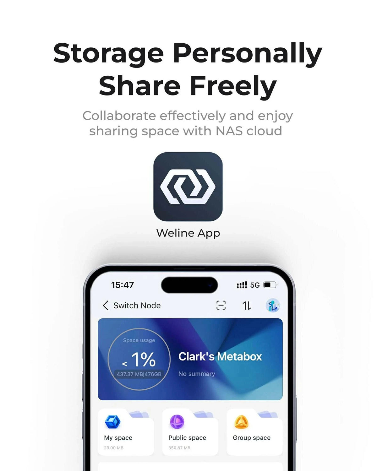 Access and manage your data remotely using the mobile app for personal and team storage