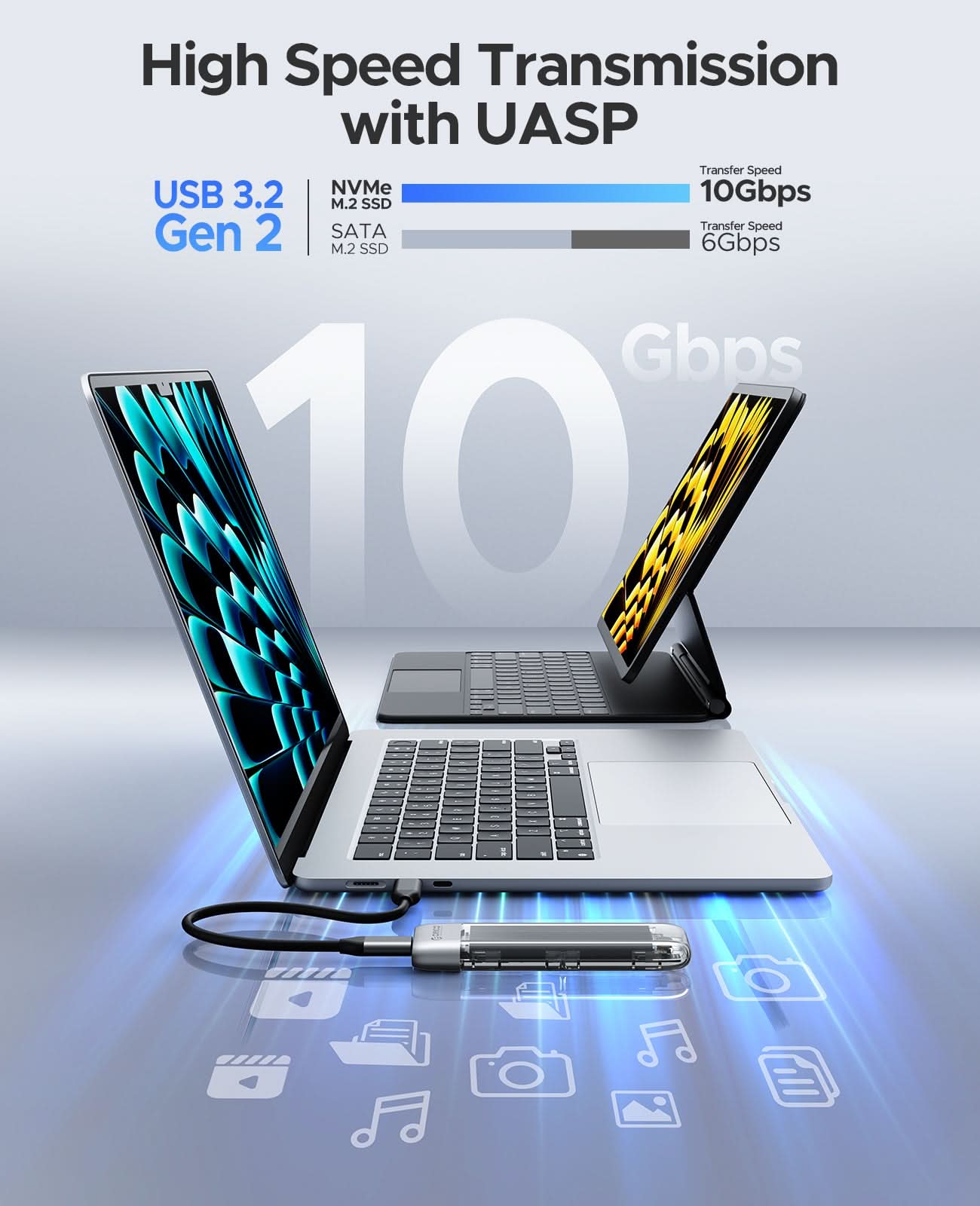 ORICO TXM2M Transparent 10Gbps M.2 NVMe SSD  Enclosure - Orico