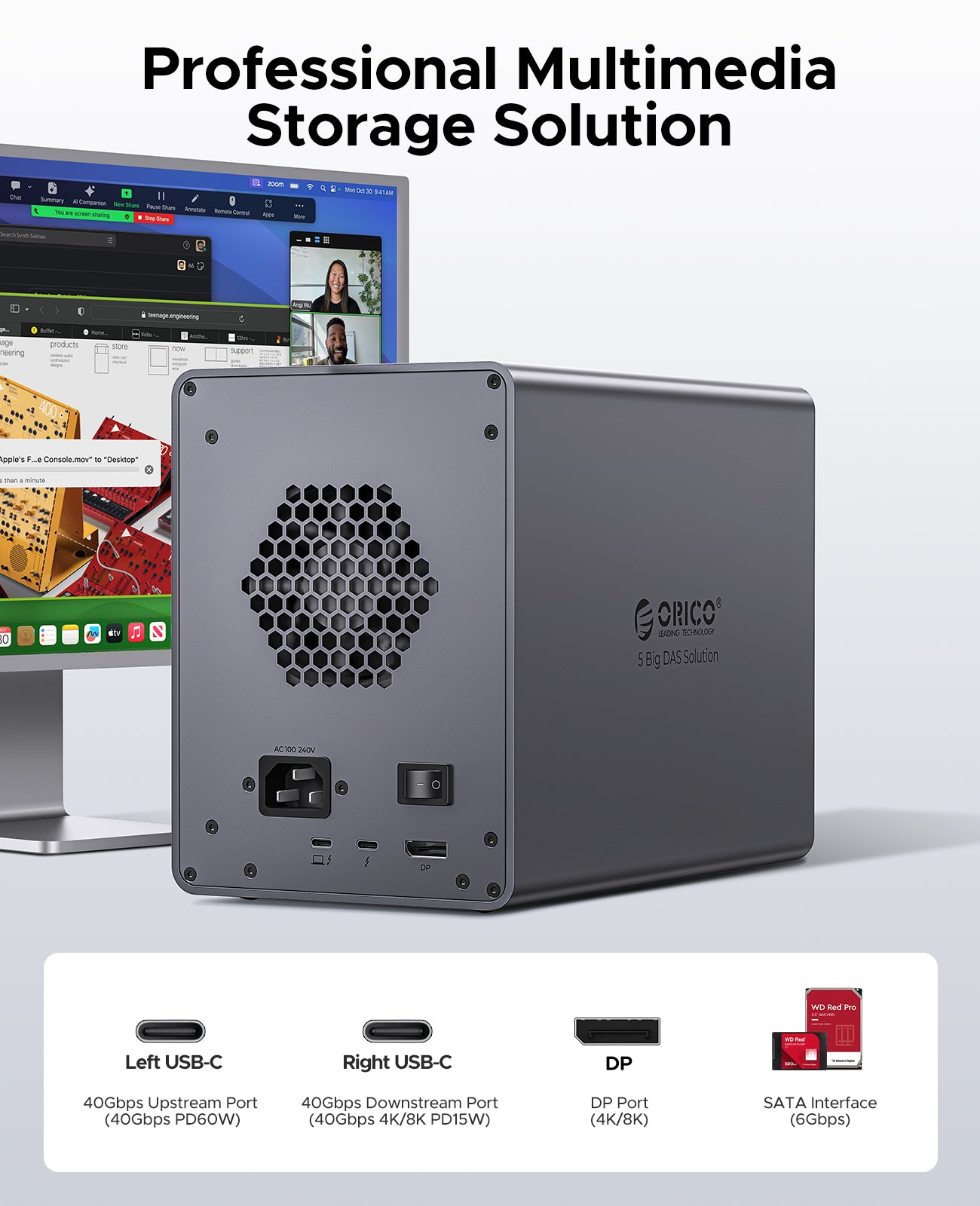 ORICO 98 Series 5 Bay 40Gbps SATA Enclosure DAS Solution