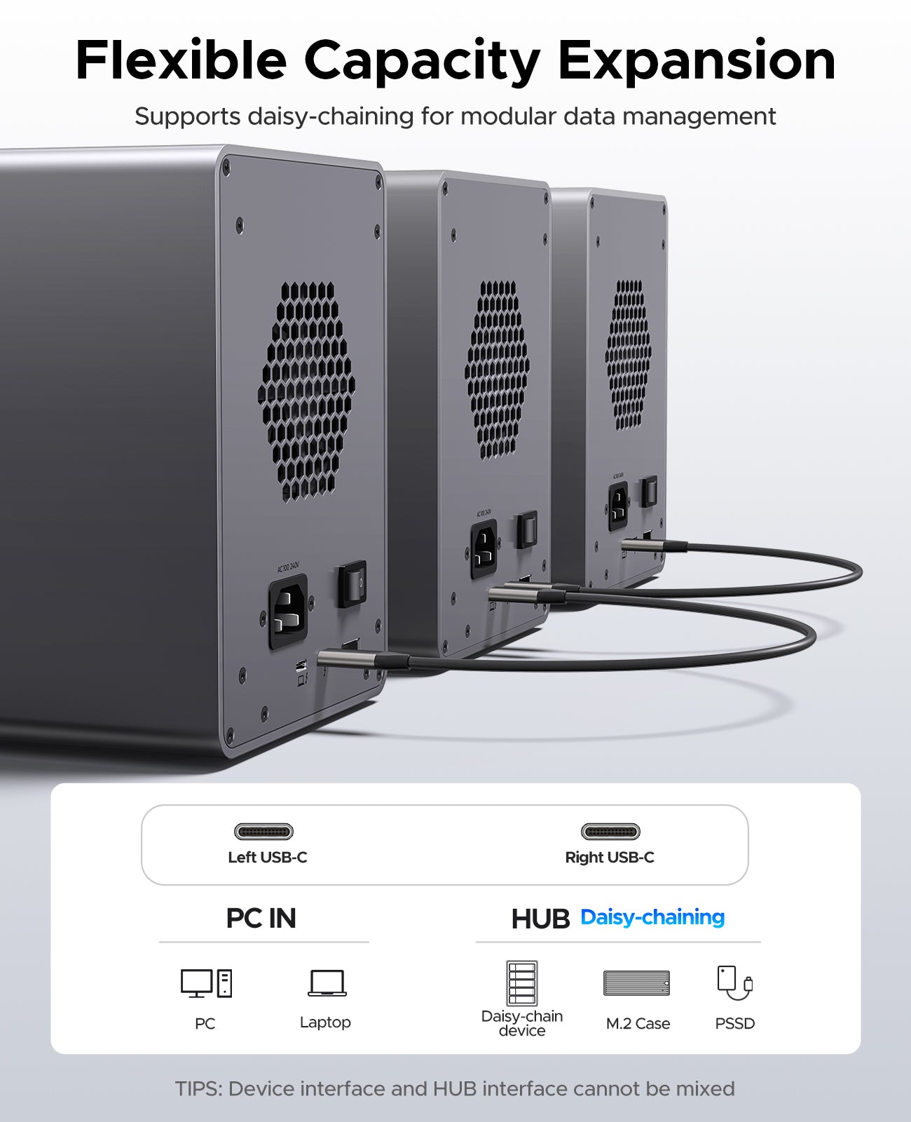 ORICO 4 Bay Pop-up Design USB 3.0 3,5 Zoll externes Festplattengehäuse