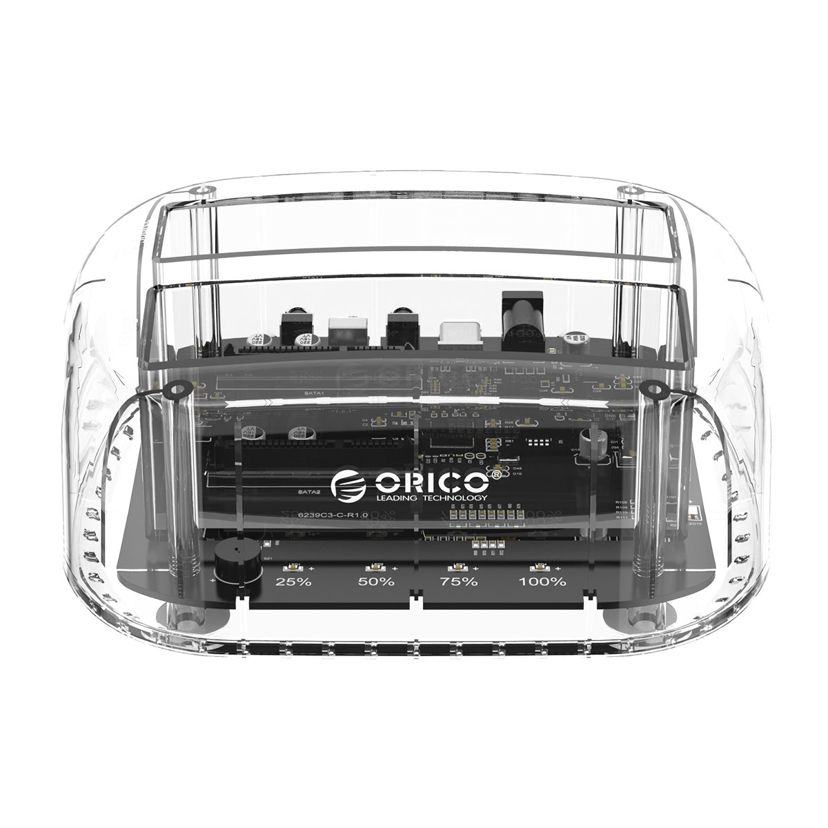 ORICO 3.5-Inch Type-C Transparent Dual-Bay Hard Drive Docking Station