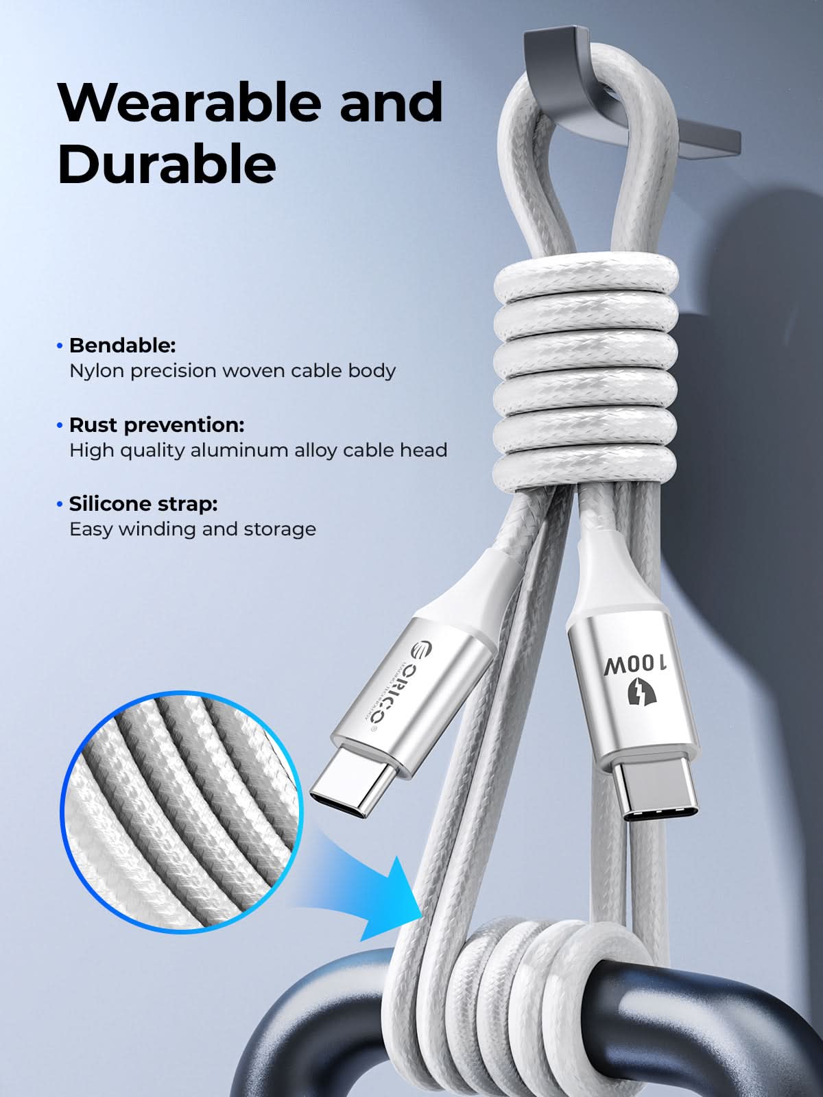 ORICO 100W USB-C Fast Charging Data Cable