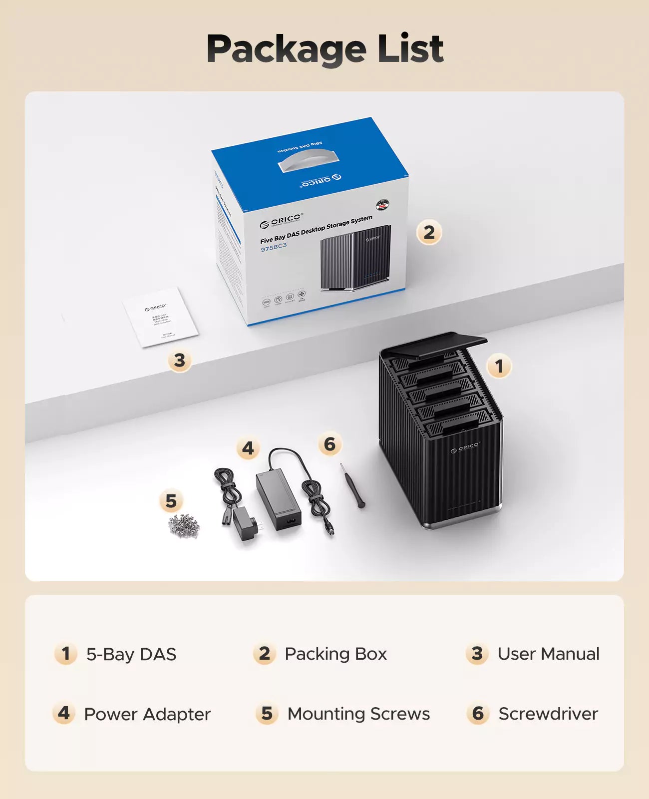 ORICO 97 Series 2/5 Bay External Storage DAS Solution - Orico