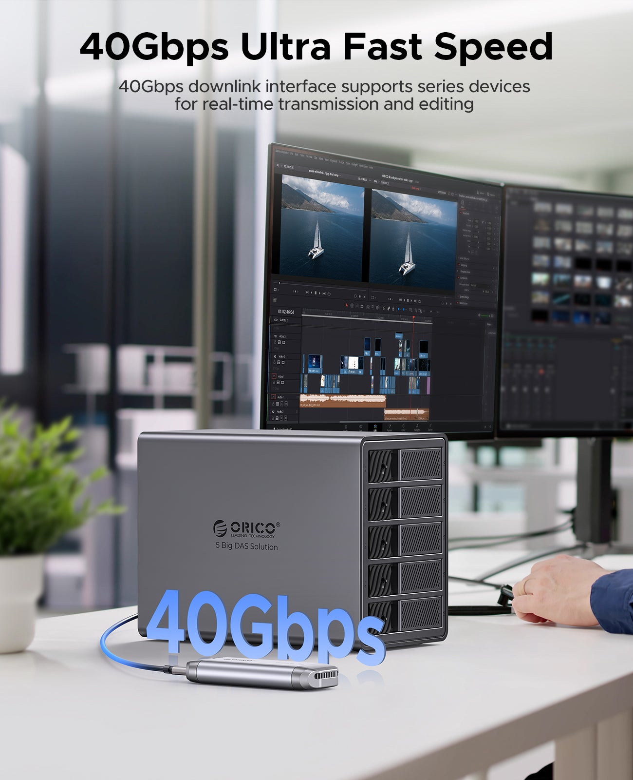 ORICO 98 Series 5 Bay 40Gbps SATA Enclosure DAS Solution