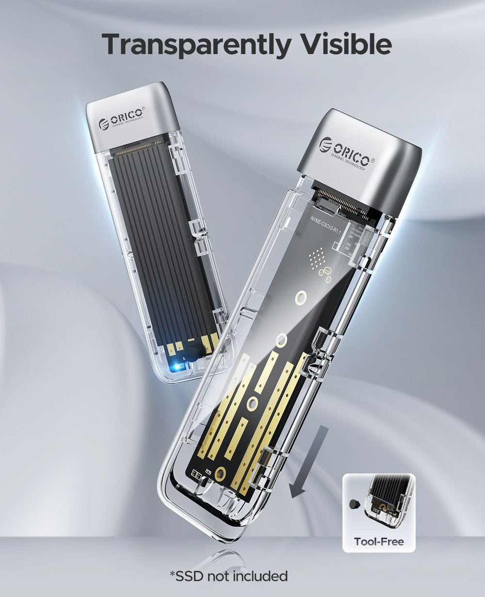 ORICO TXM2M Transparent 10Gbps M.2 NVMe SSD Enclosure