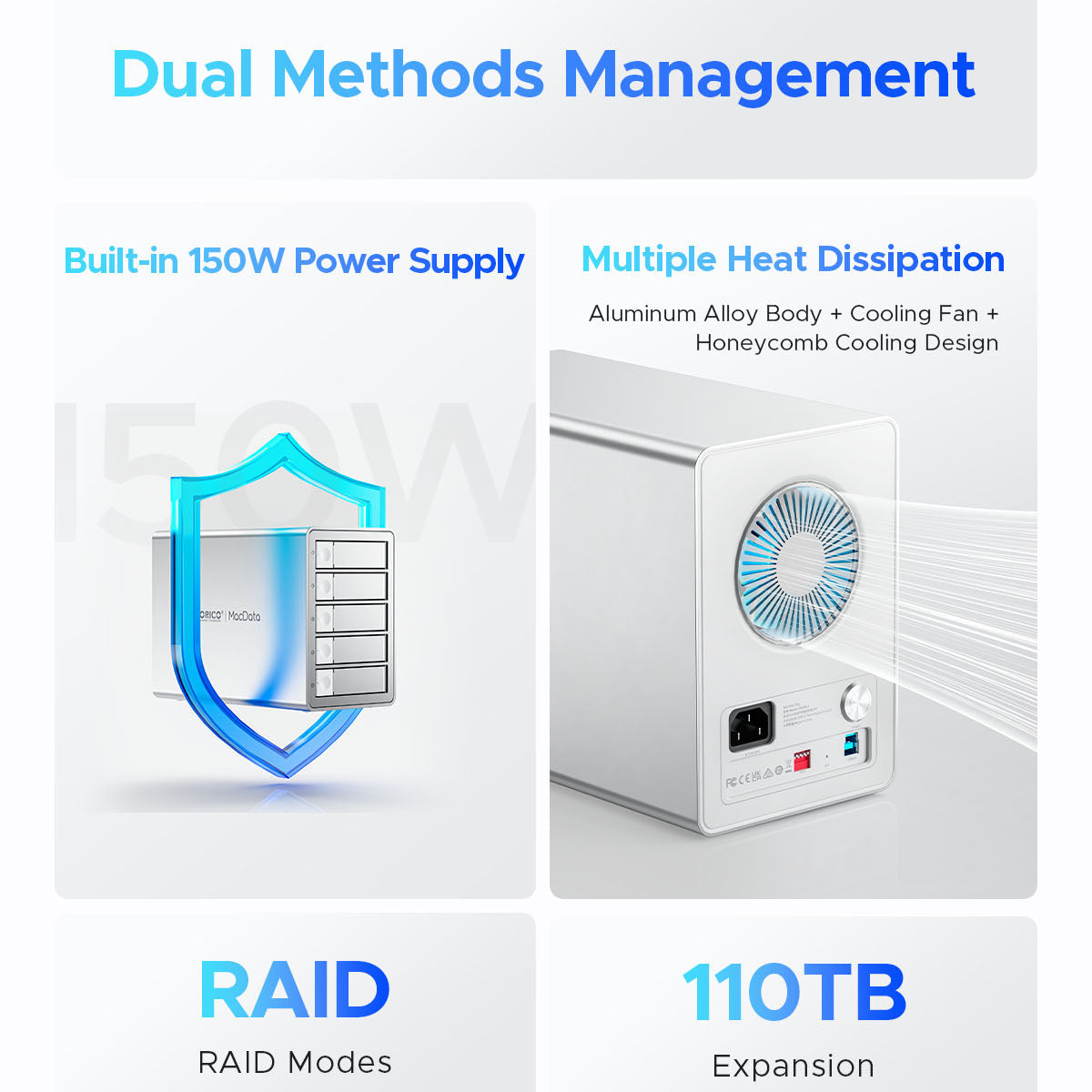 ORICO 99 Series Multi Bay Type-C SATA Enclosure Daisy-Chain DAS Solution With RAID