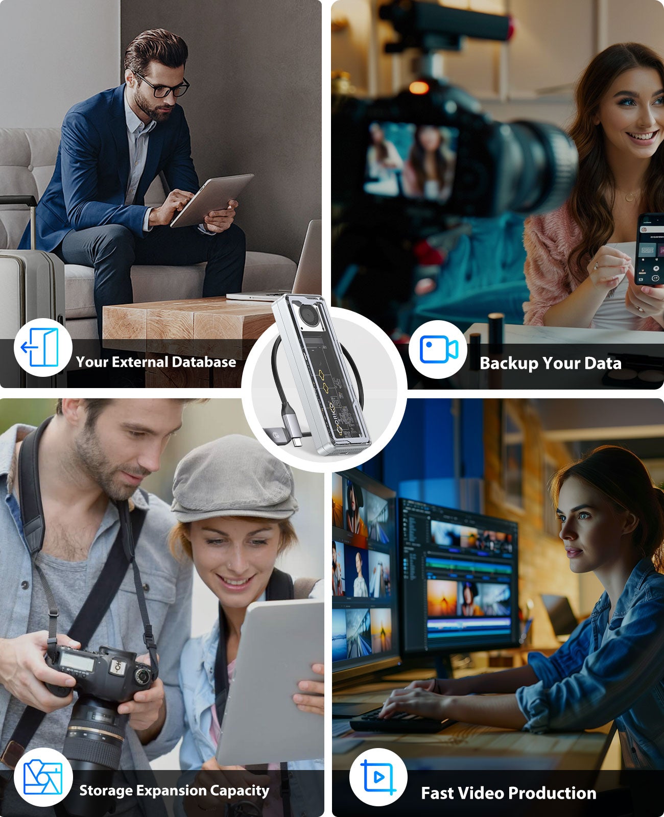 ORICO Transparent USB4 40Gbps NVMe SSD Enclosure with Fan - Orico