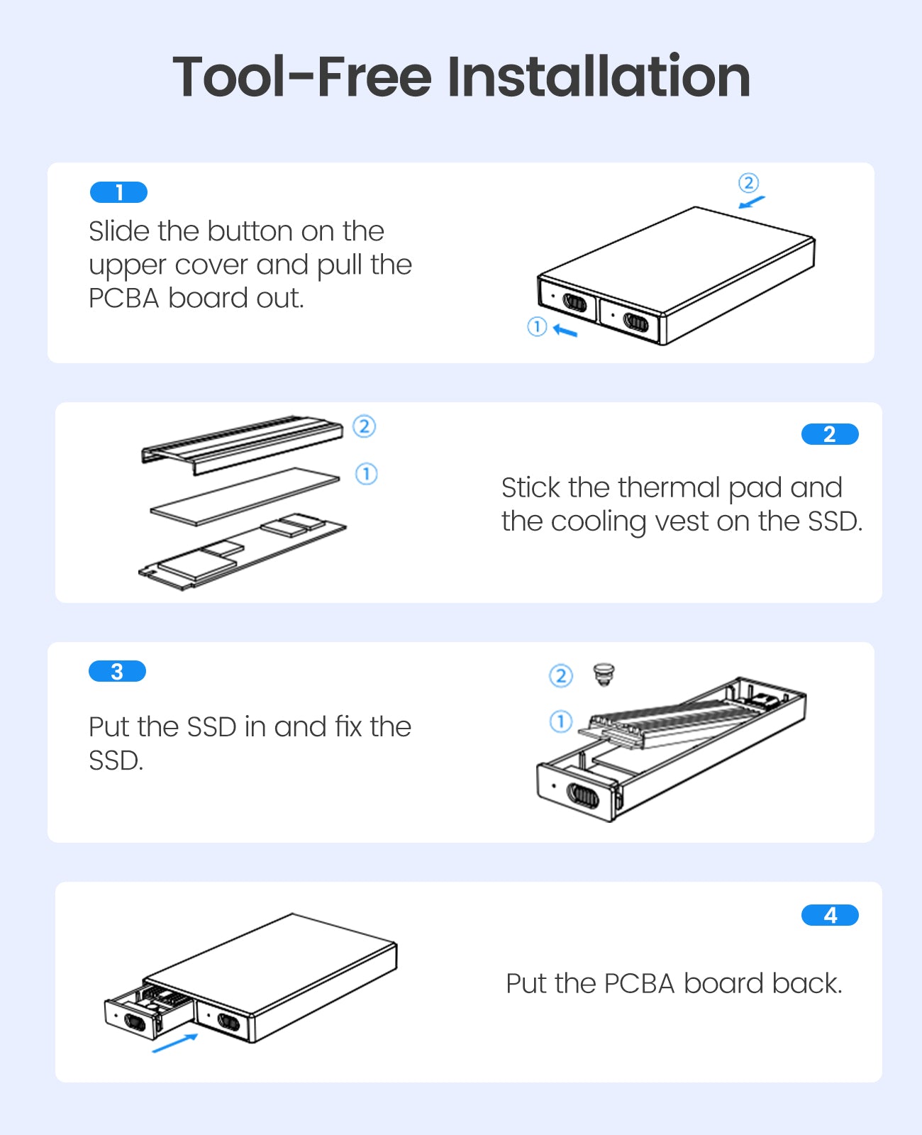 ORICO Aluminum Dual-bay M.2 NVMe + NVMe Enclosure