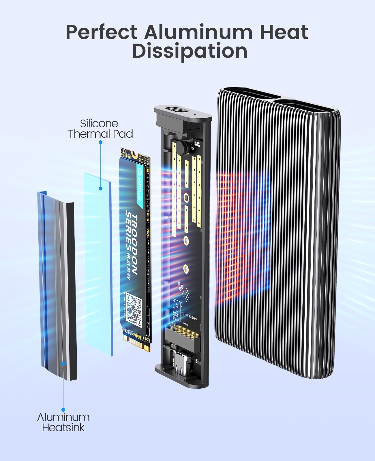 ORICO Aluminum Dual-bay M.2 NVMe + NVMe Enclosure