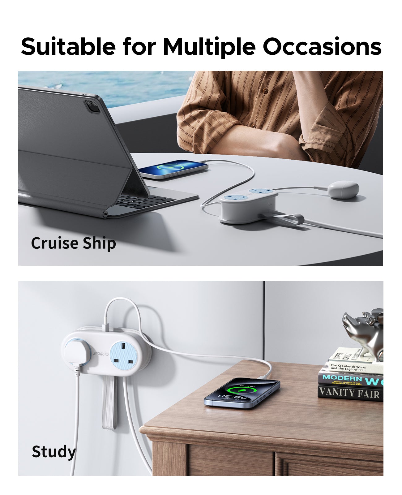 ORICO Ultra Thin Smart USB Power Strip UK Plug