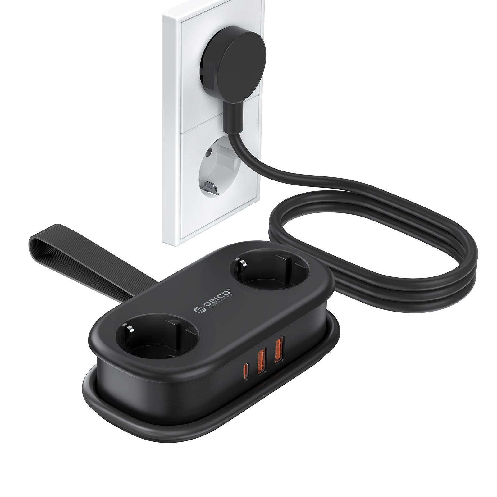 ORICO AP3 PRO EU Pocket Travel Power Strip with USB-C 20W