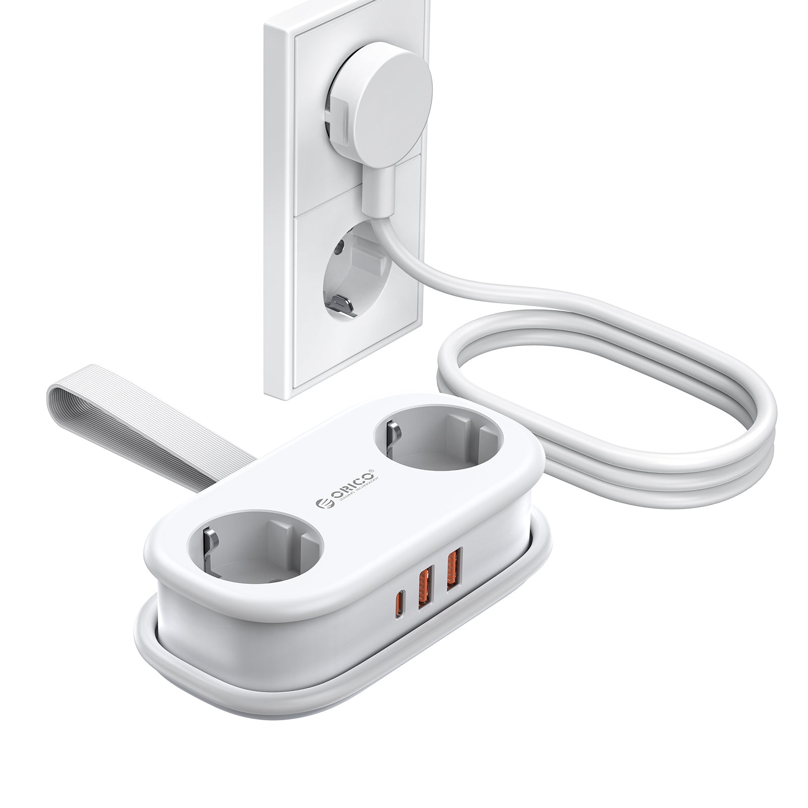 ORICO AP3 PRO EU Pocket Travel Power Strip with USB-C 20W