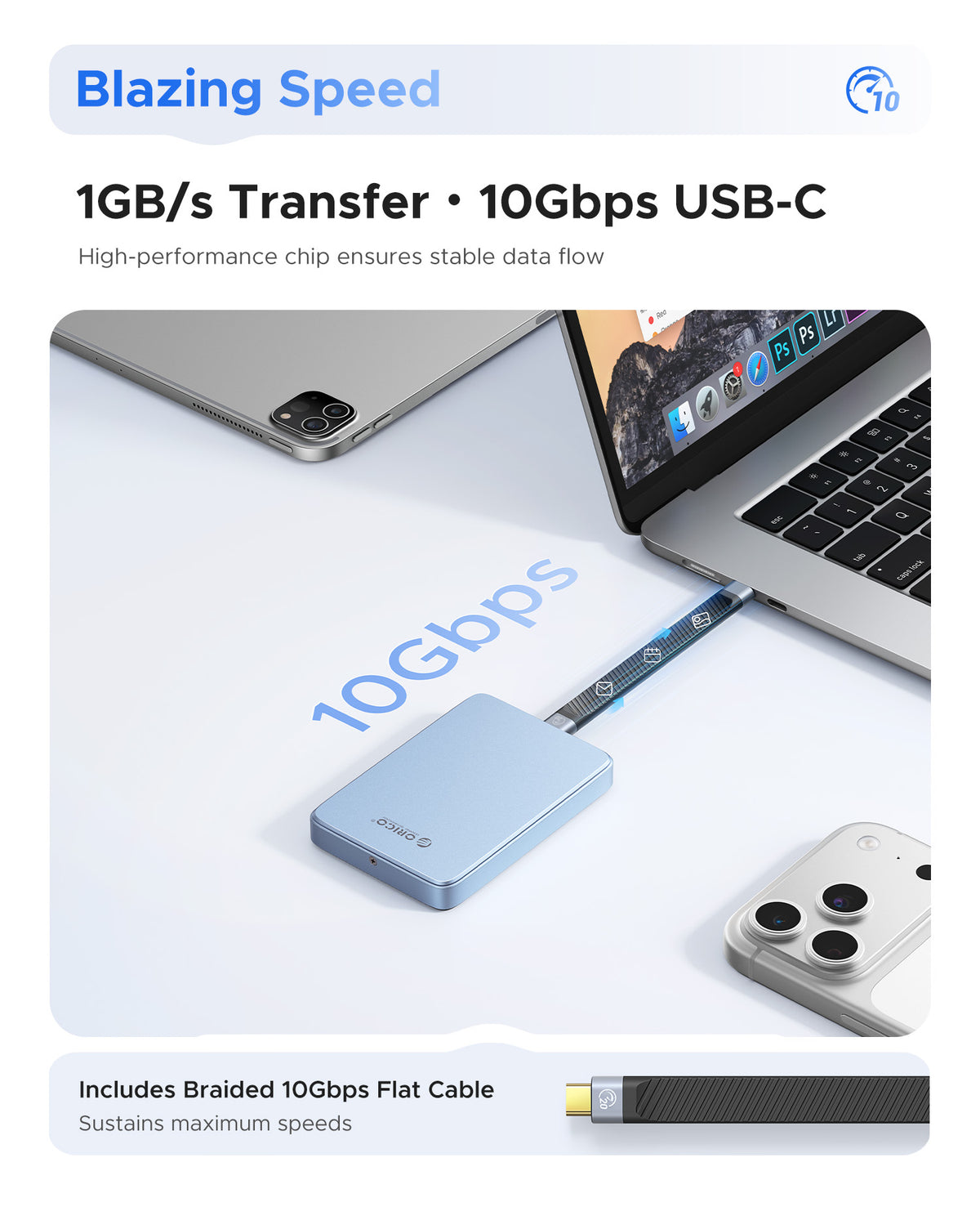 ORICO AP80F Magnetic M.2 NVMe SSD Enclosure