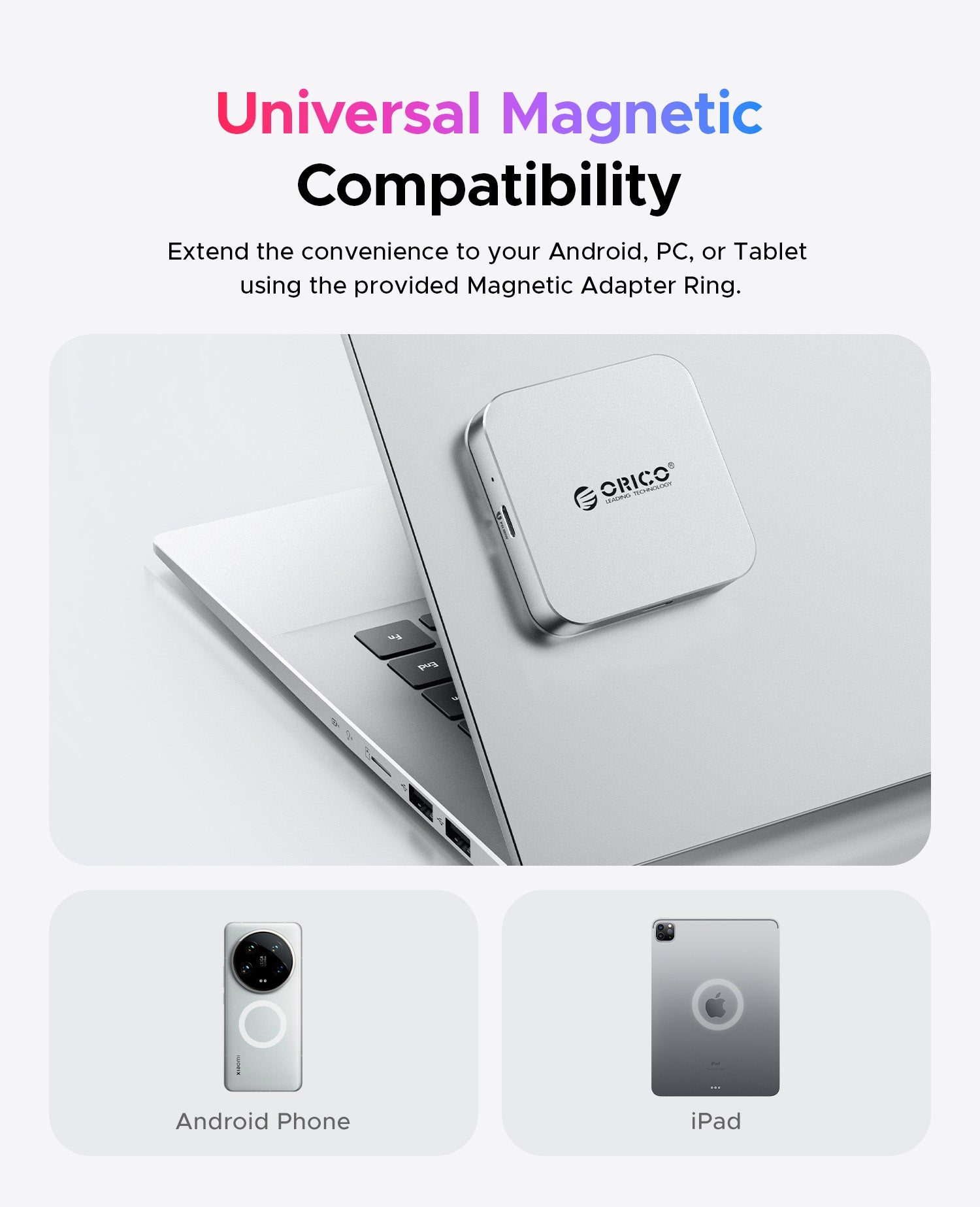 ORICO Air5 magnetic SD TF card reader compatible with Android phones tablets and laptops