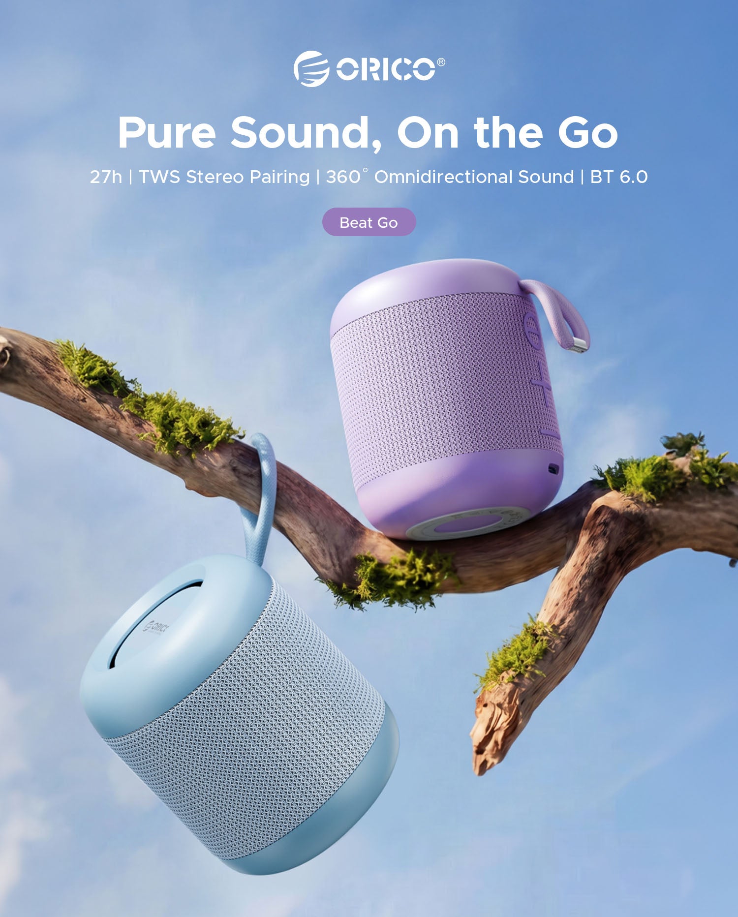 ORICO Beat Go Portable Bluetooth Speaker - Waterproof Outdoor Wireless Speaker