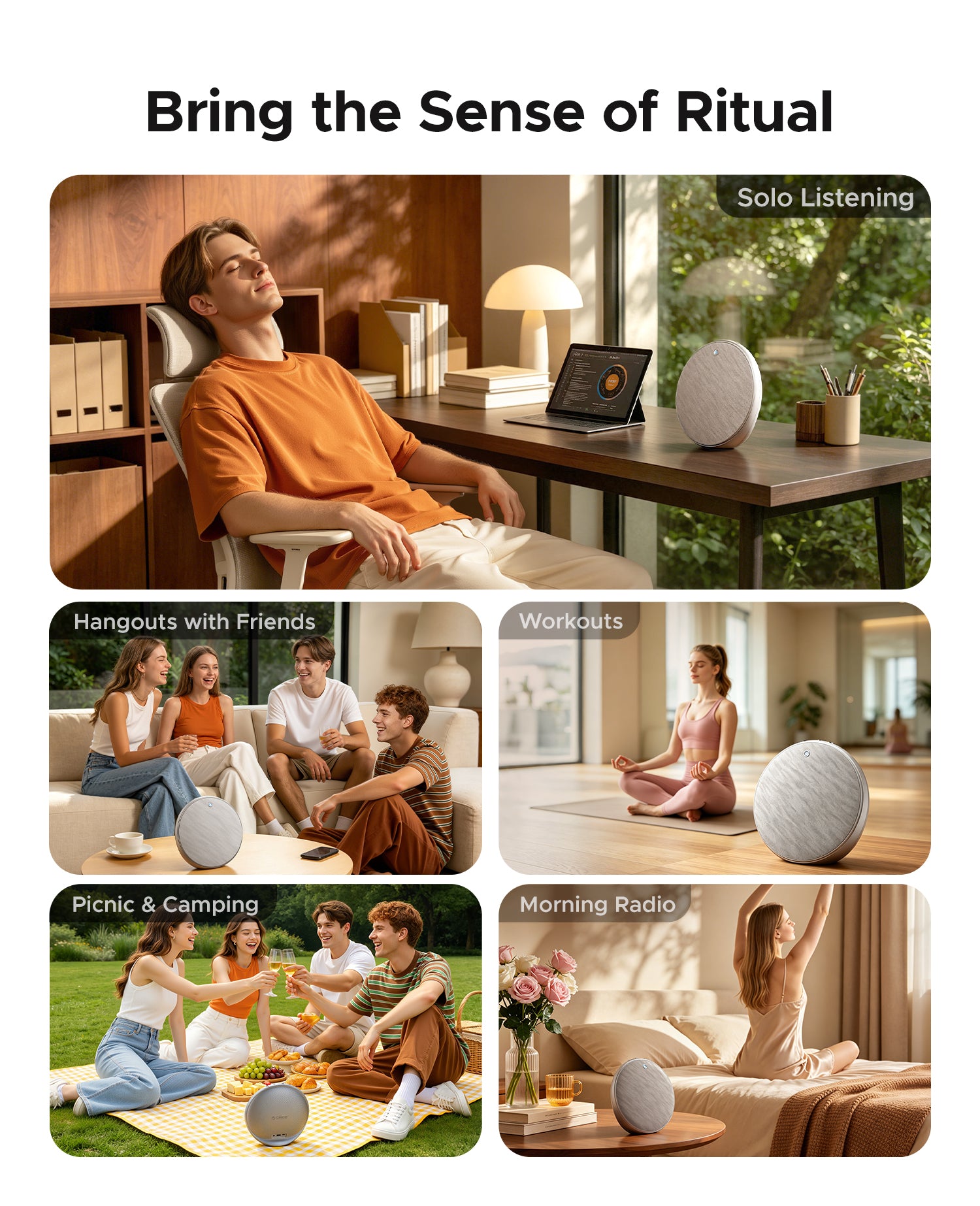 ORICO BH01 wireless speaker multi-scene display home office workout camping daily use