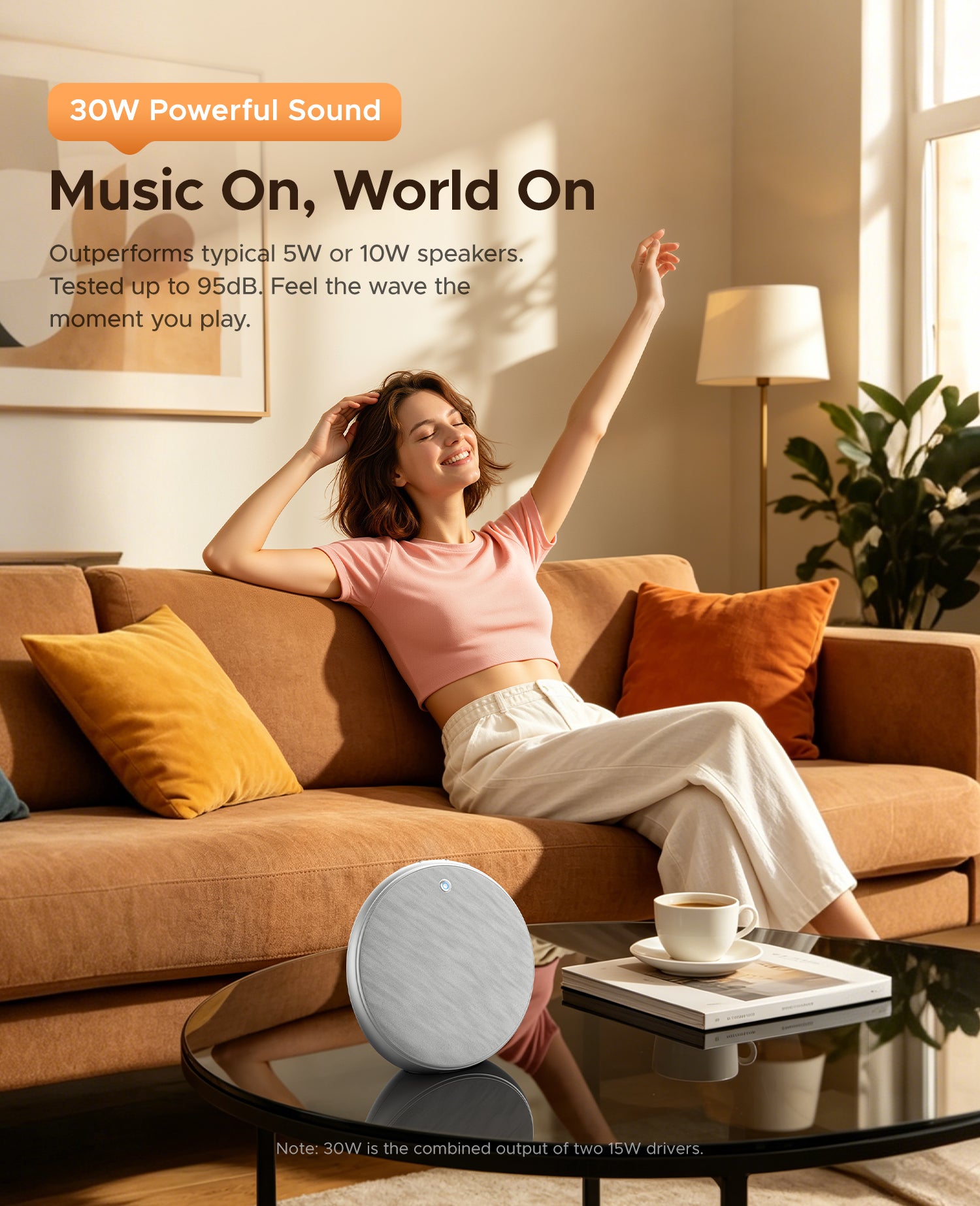 ORICO BH01 30W powerful sound bluetooth speaker living room relaxing scene