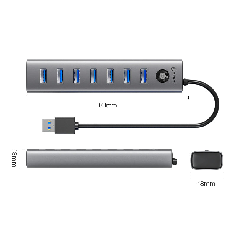 ORICO AH-A13 4-Port USB-A HUB mit Aluminiumgehäuse