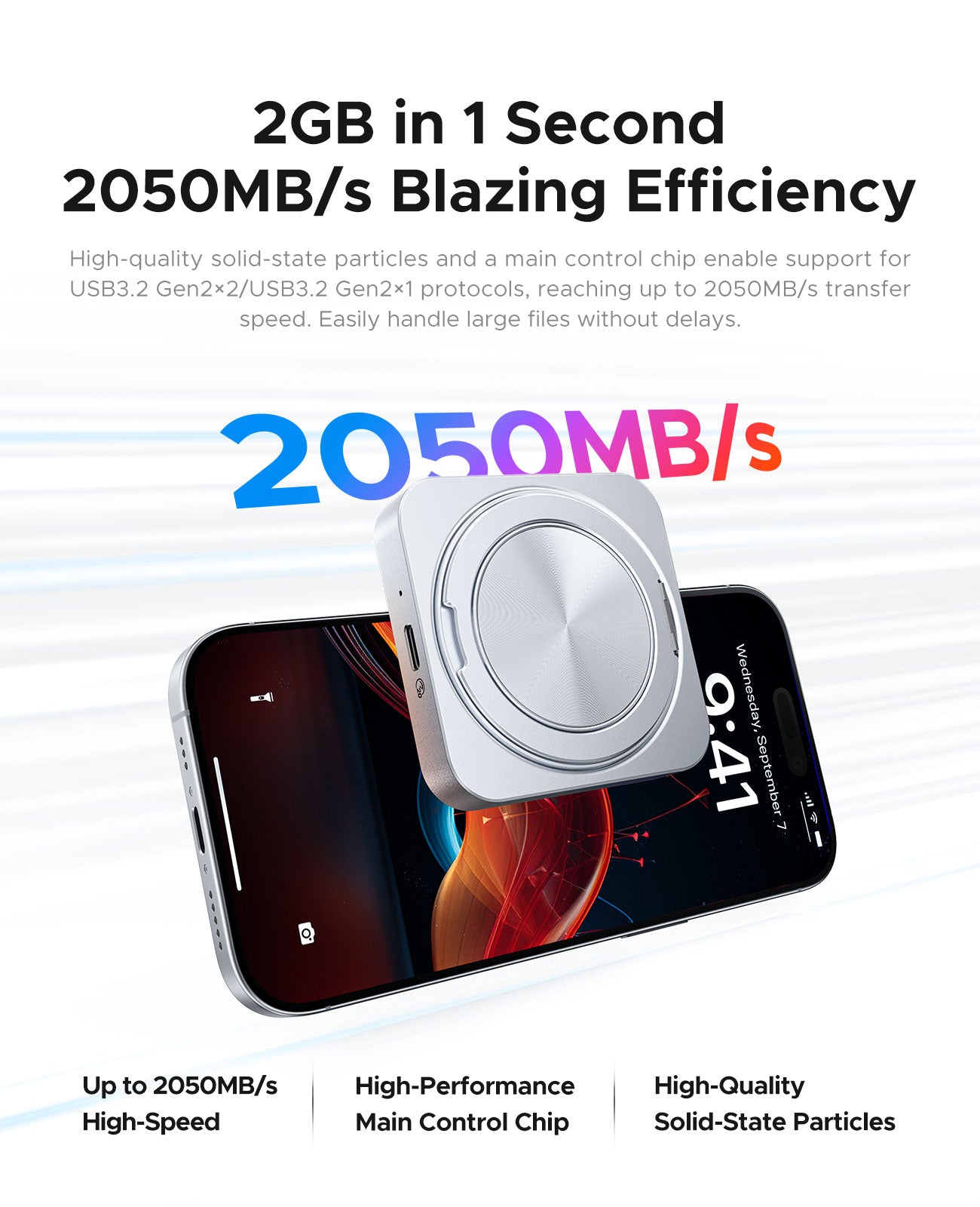 ORICO CZ20Plus 20Gbps Magnetic Portable SSD with Stand