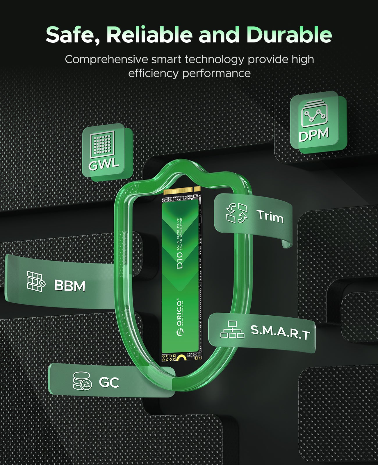 ORICO D10 3600Mb/s PCIe 3.0  M.2 NVMe SSD - Orico