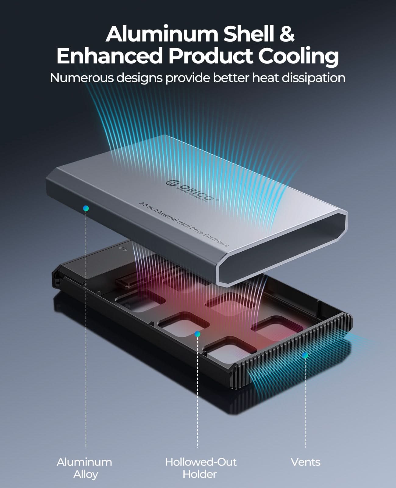 ORICO 2.5 inch Type-C 6Gbps Aluminum SATA HDD/SSD Enclosure - Orico