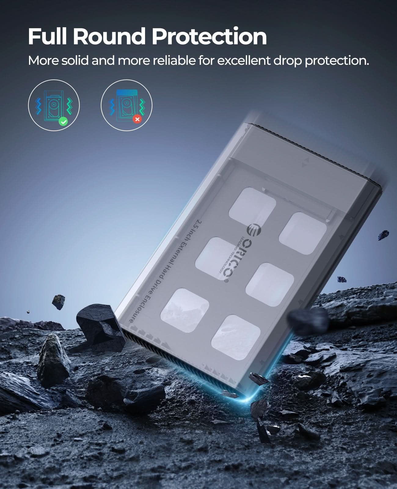 ORICO 2.5 inch Type-C 6Gbps Aluminum SATA HDD/SSD Enclosure - Orico