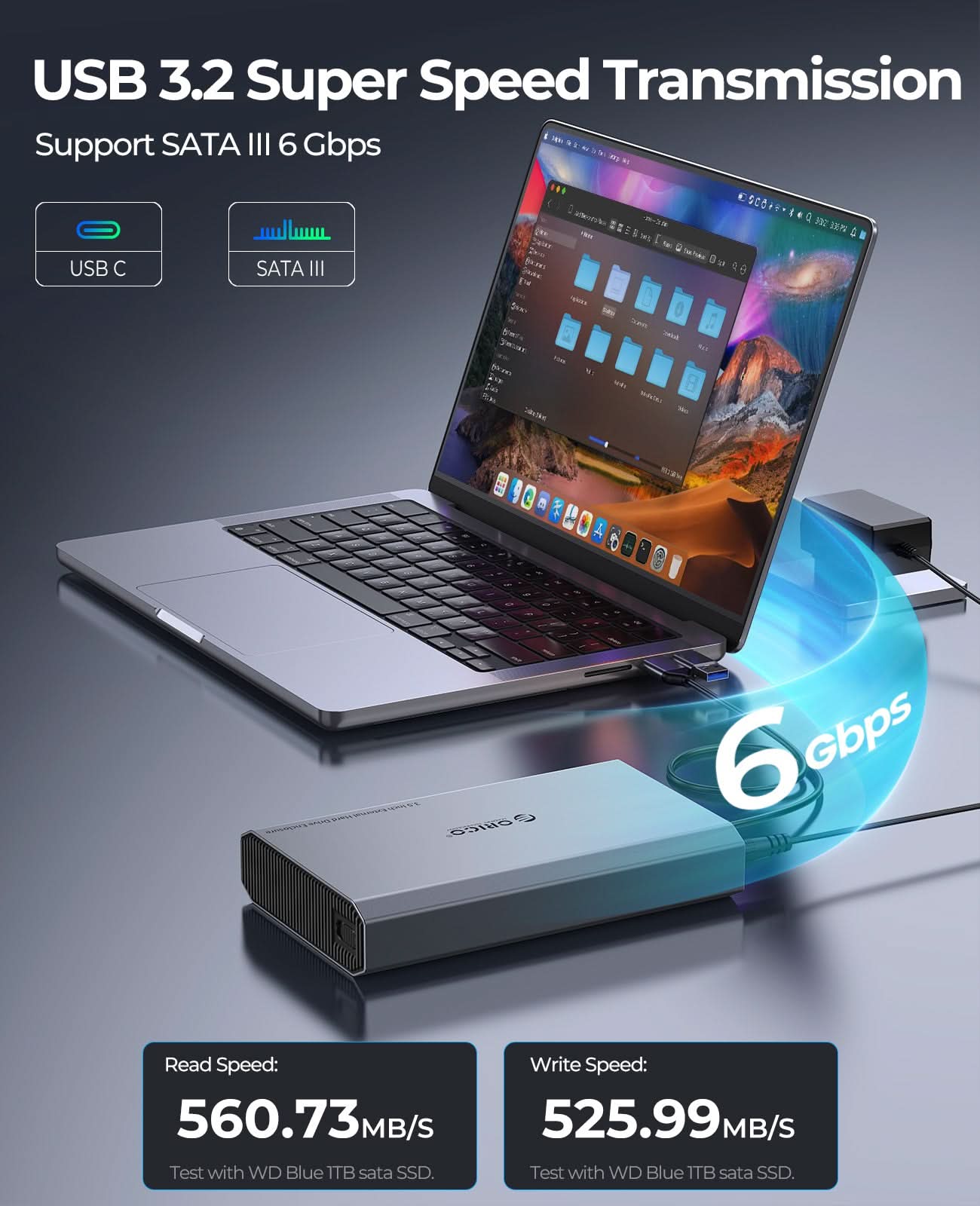 ORICO 3.5 inch Type-C 6Gbps Aluminum SATA HDD/SSD Enclosure - Orico