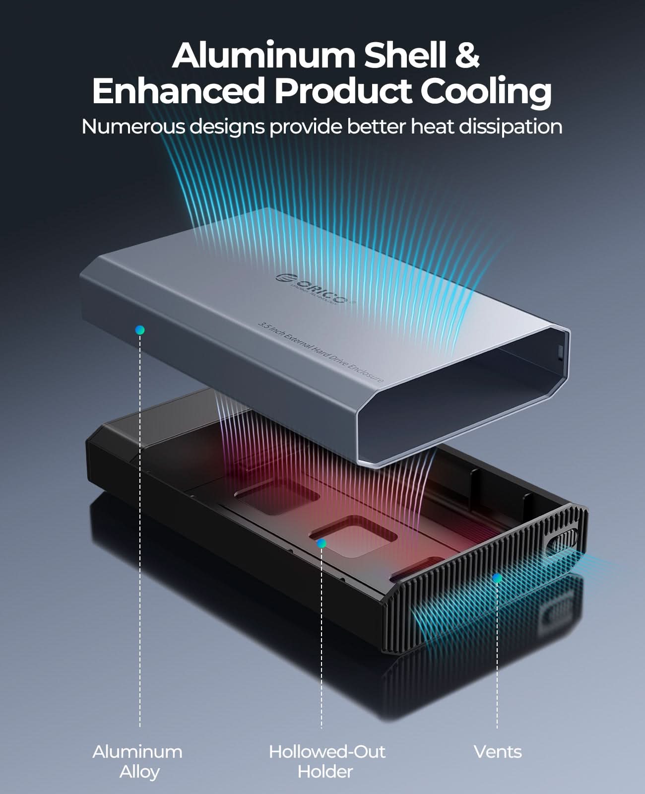 ORICO 3.5 inch Type-C 6Gbps Aluminum SATA HDD/SSD Enclosure - Orico