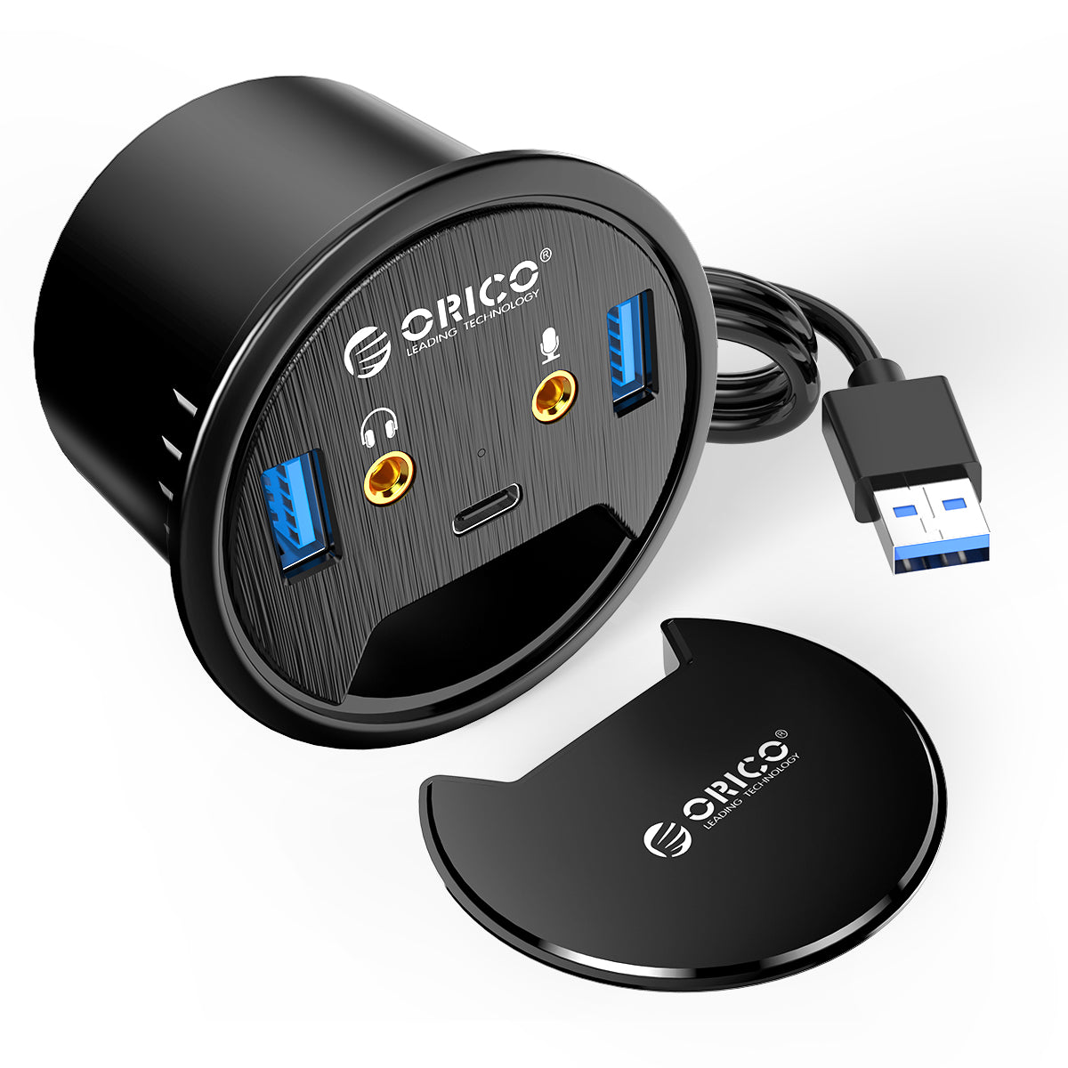 ORICO 4 Port Desk Grommet ฮับ USB 3.0