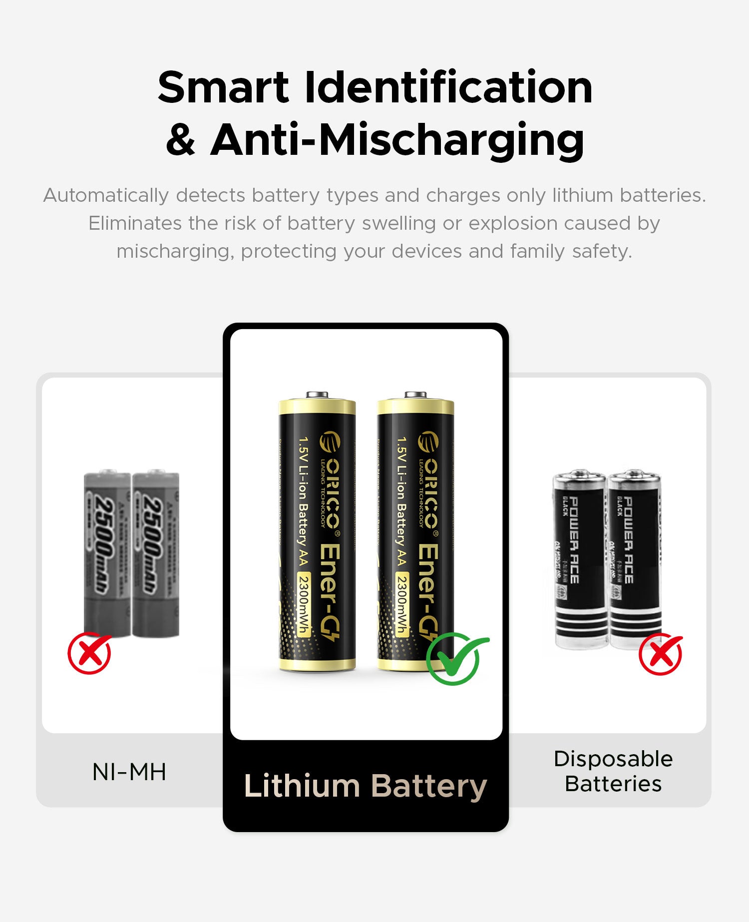 ORICO EnerVault 8-Bay Smart Lithium Battery Charger