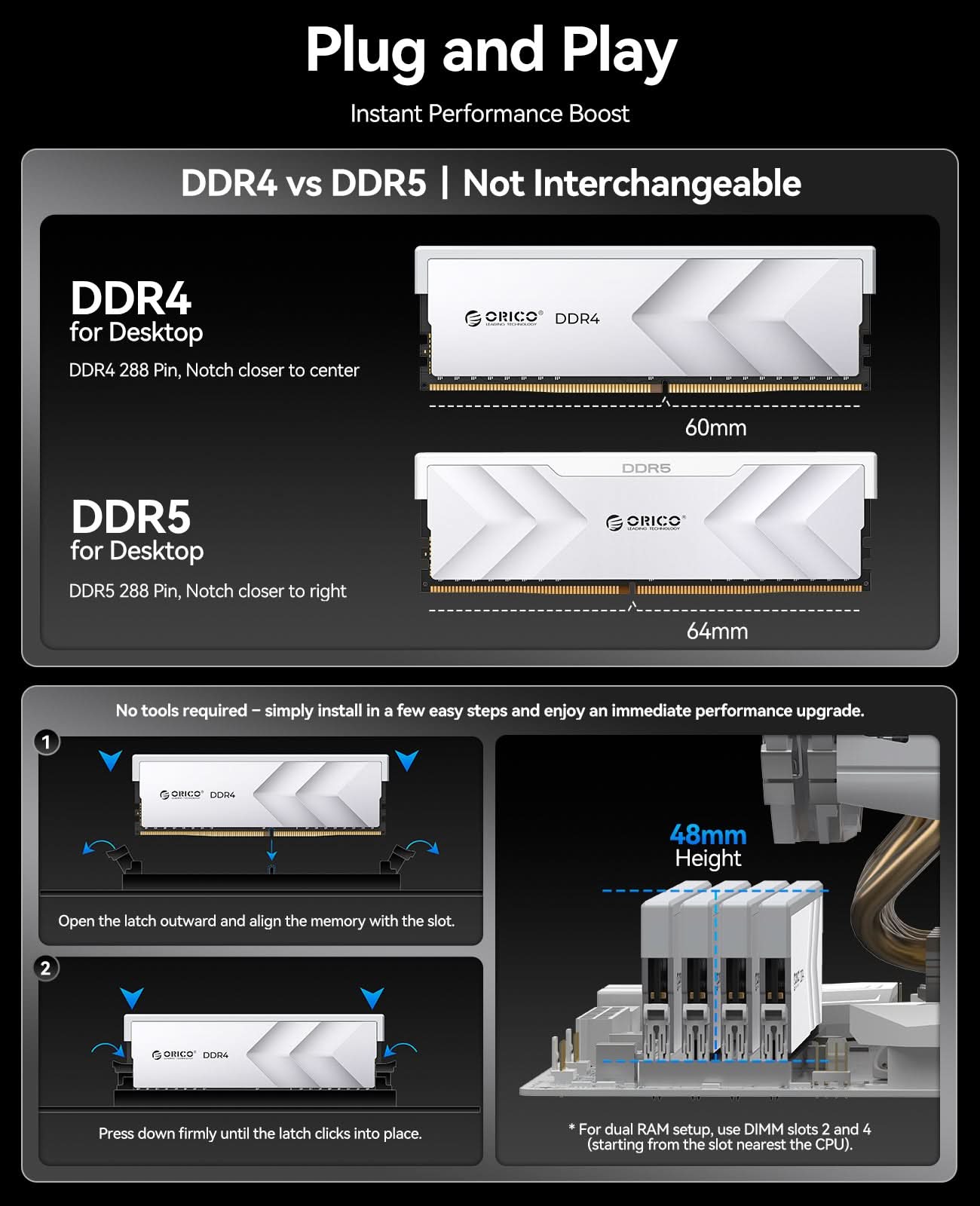 ORICO Raceline Racer DDR4 DIMM 32GB(16GB*2) RAM - Orico