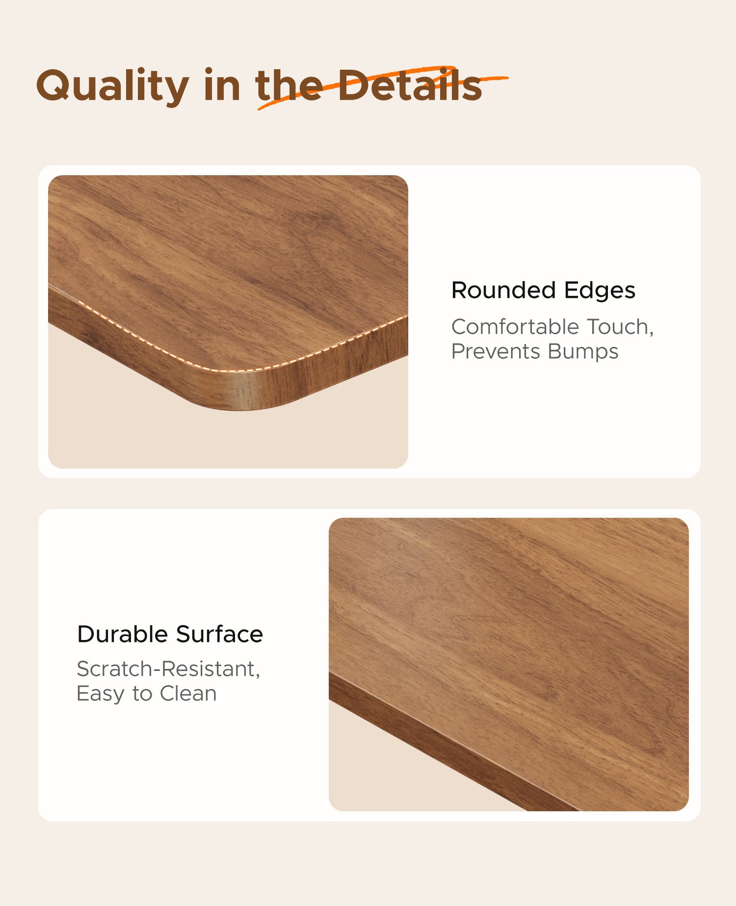 wooden laptop stand rounded edge detail smooth surface close up