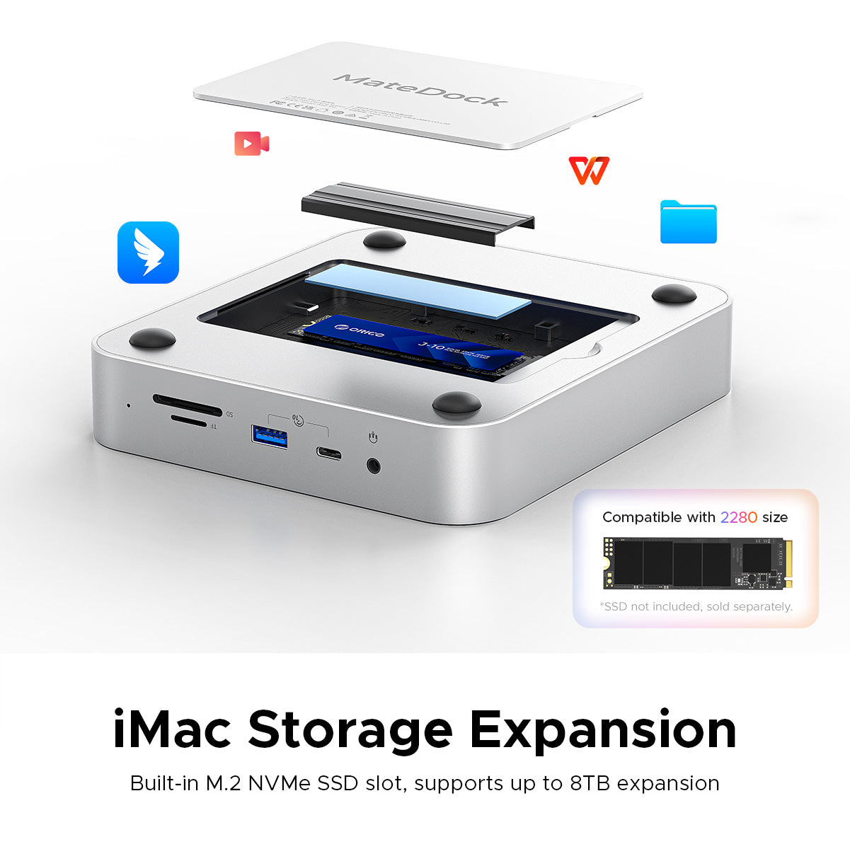 ORICO StudioLink Řešení pro rozšíření úložiště na jednom místě pro Mac mini＆Studio M2