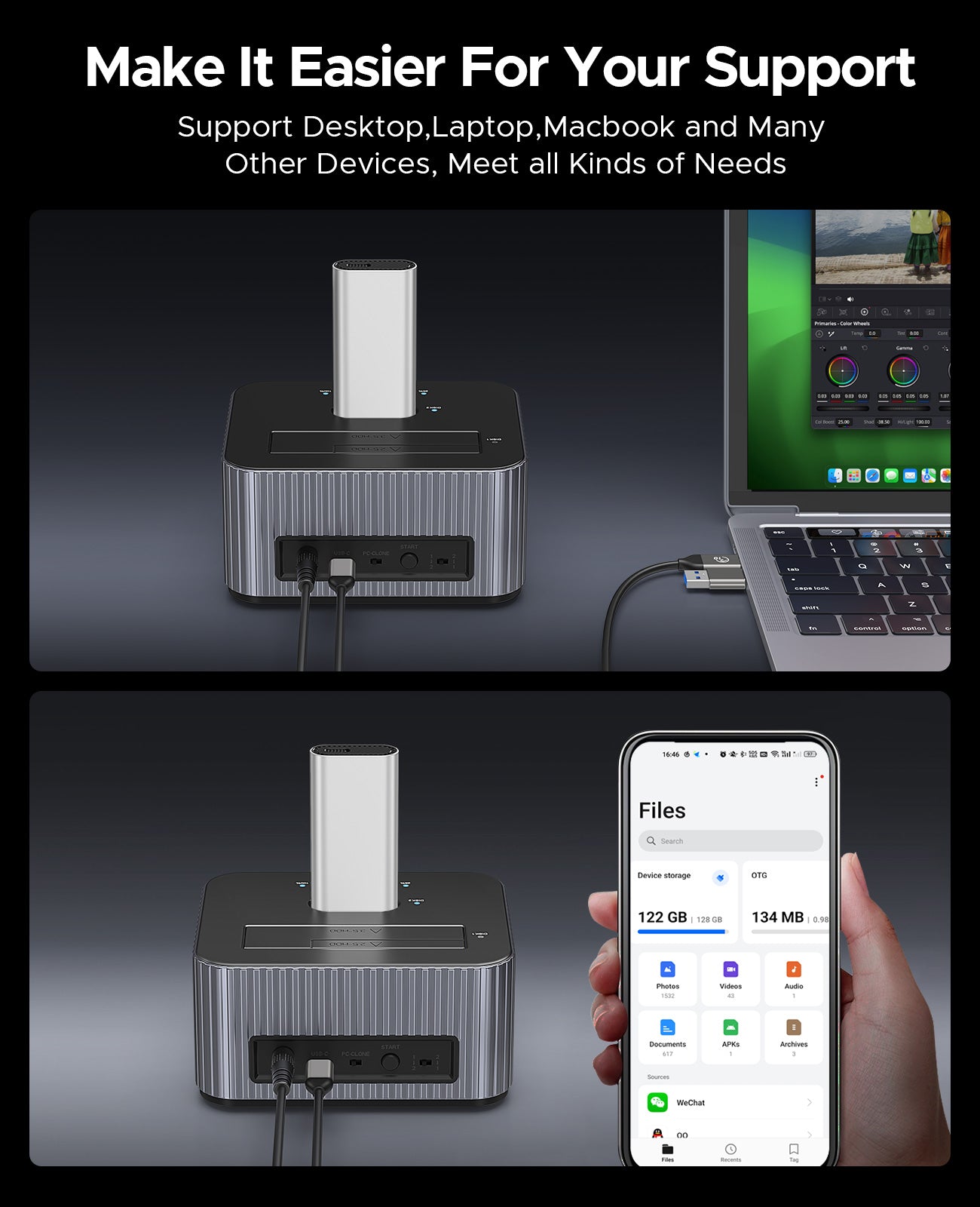 ORICO M.2 SSD ＆ SATA HDD Dual Bay Docking Station