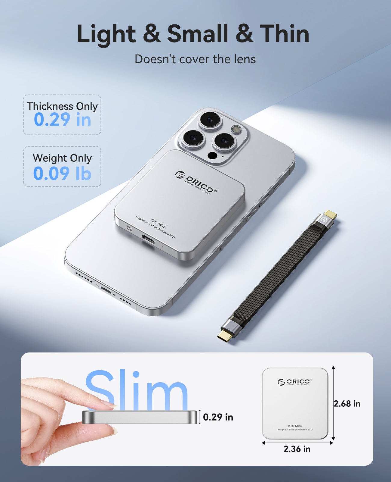 ORICO K20MINI Ultra-Slim Magnetic Portable SSD - Orico