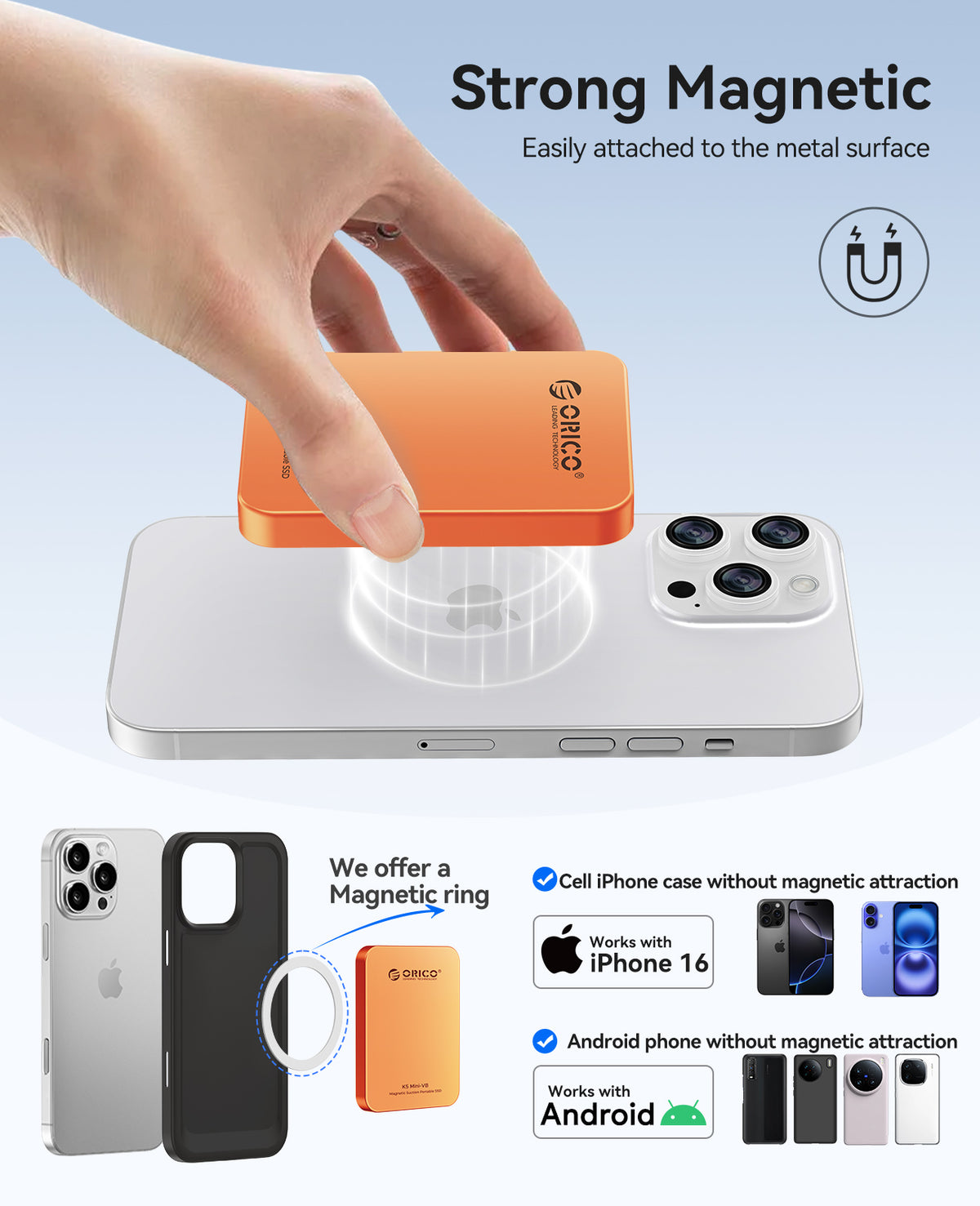 ORICO K5Mini USB-C Magnetic Portable SSD