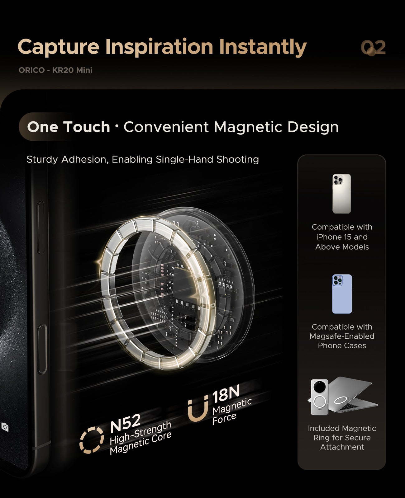 ORICO KR20MINI Circular Magnetic Portable SSD for iPhone