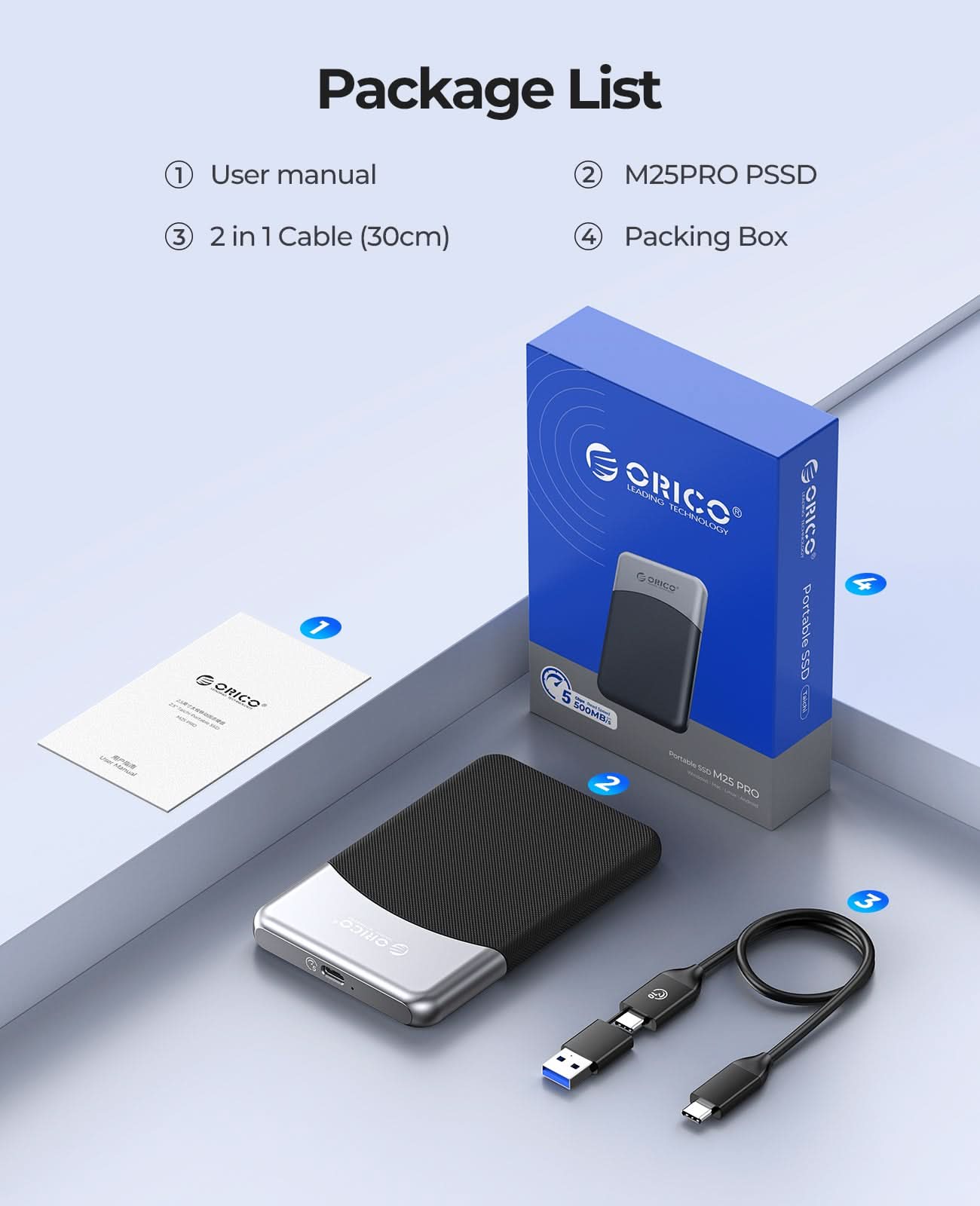ORICO M25PRO 5Gbps On-The-Go Portable SSD - Orico