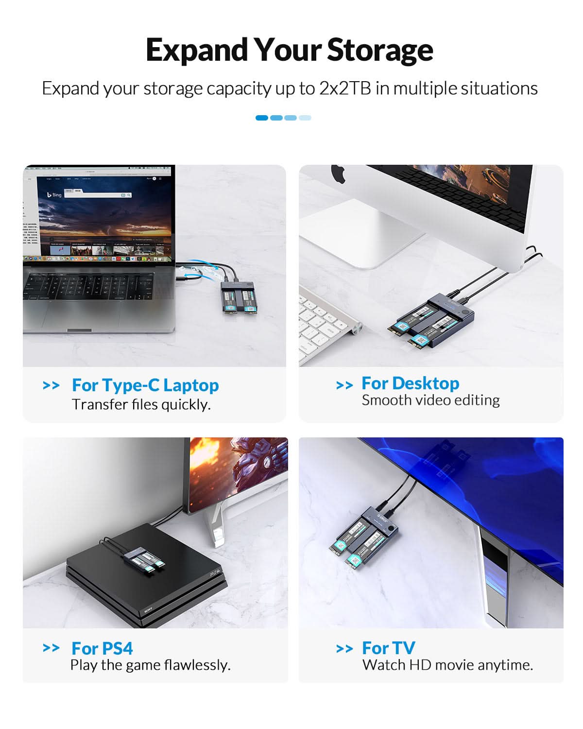 ORICO M.2 NVMe SSD Dual Bay Duplicator - Orico