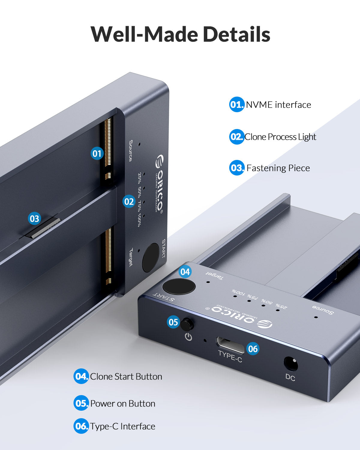 ORICO M.2 NVMe SSD Dual Bay Duplicator