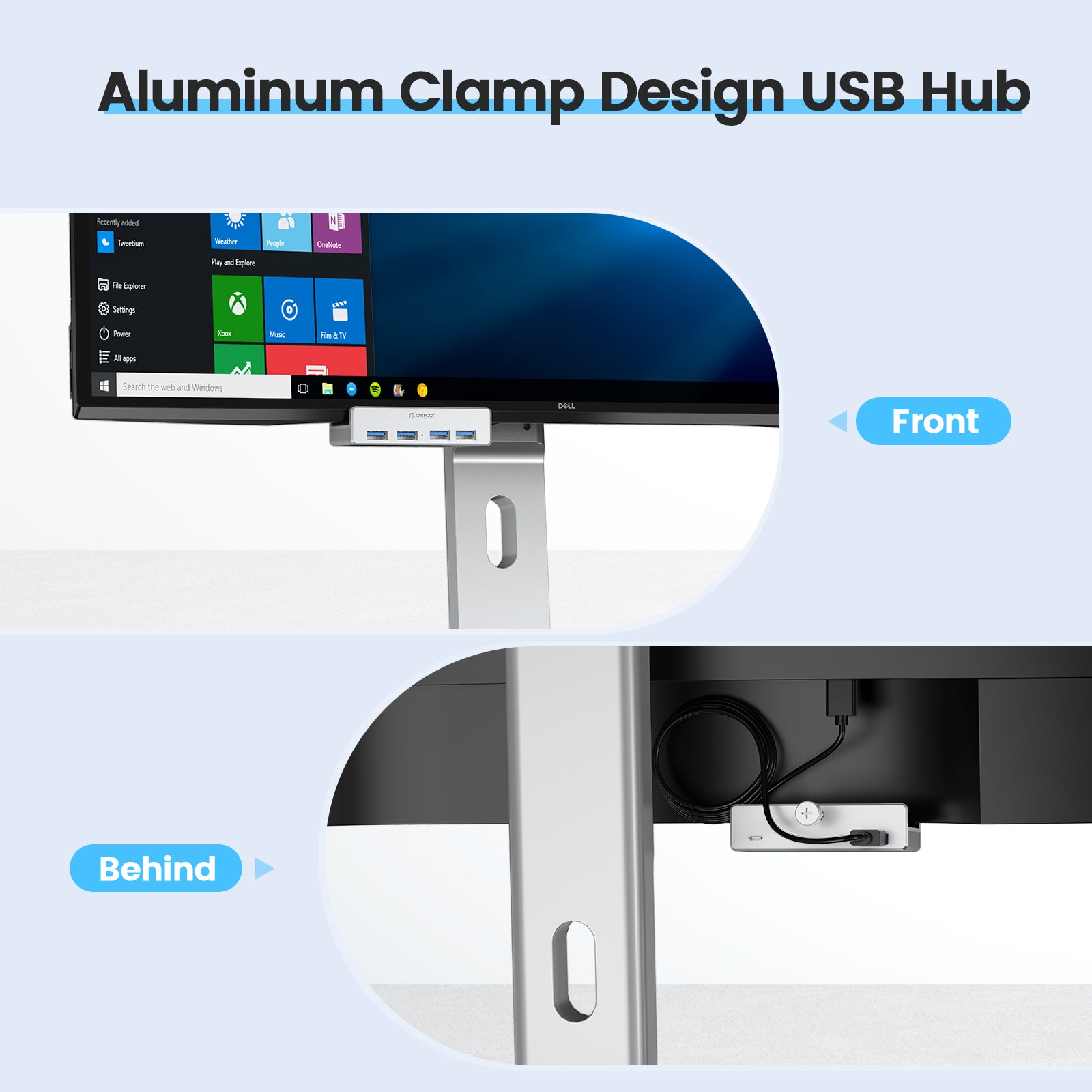 ORICO 4-Port USB 3.0 Clamp Design Mountable Hub